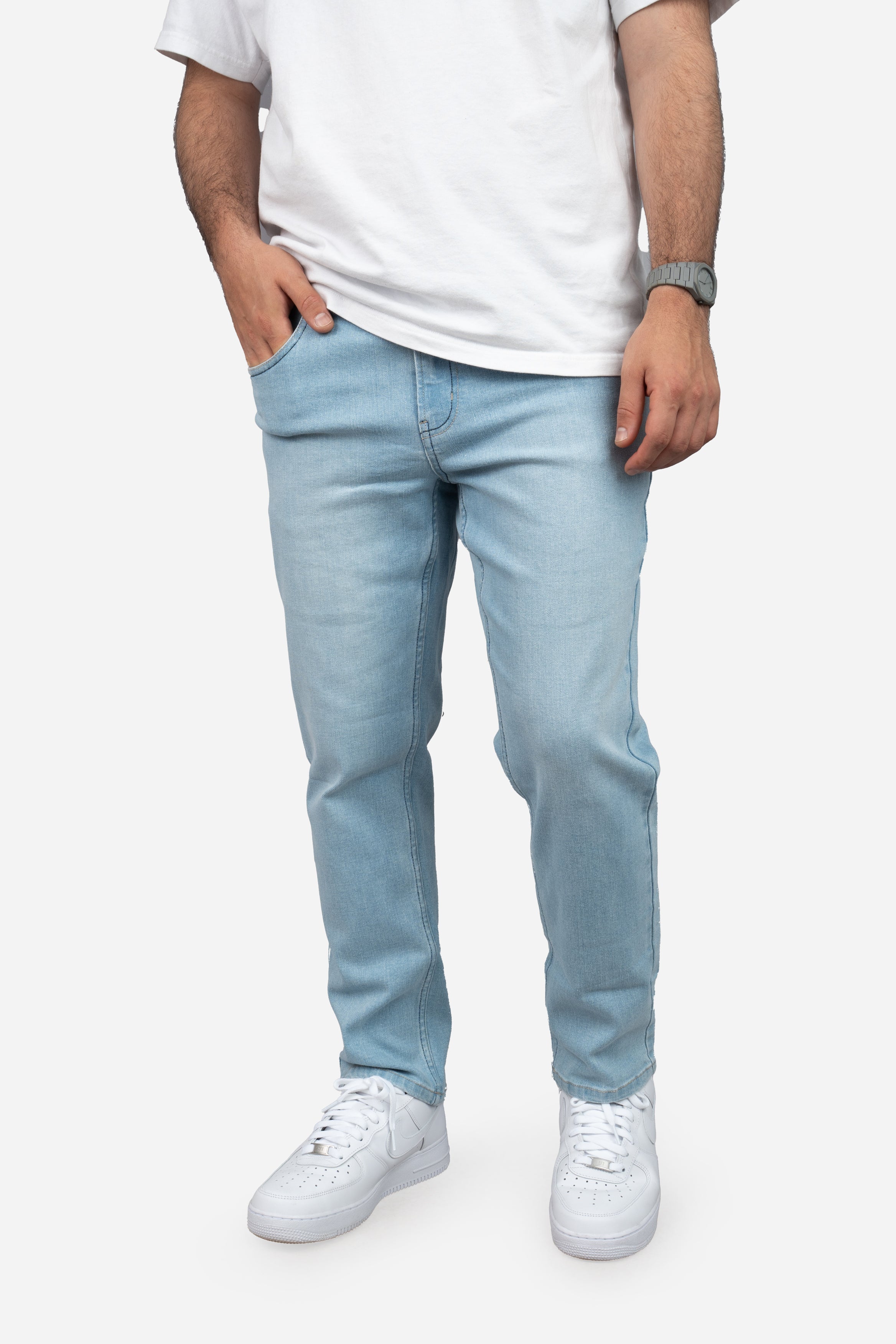 Straight Fit Stretch Jeans Light Wash