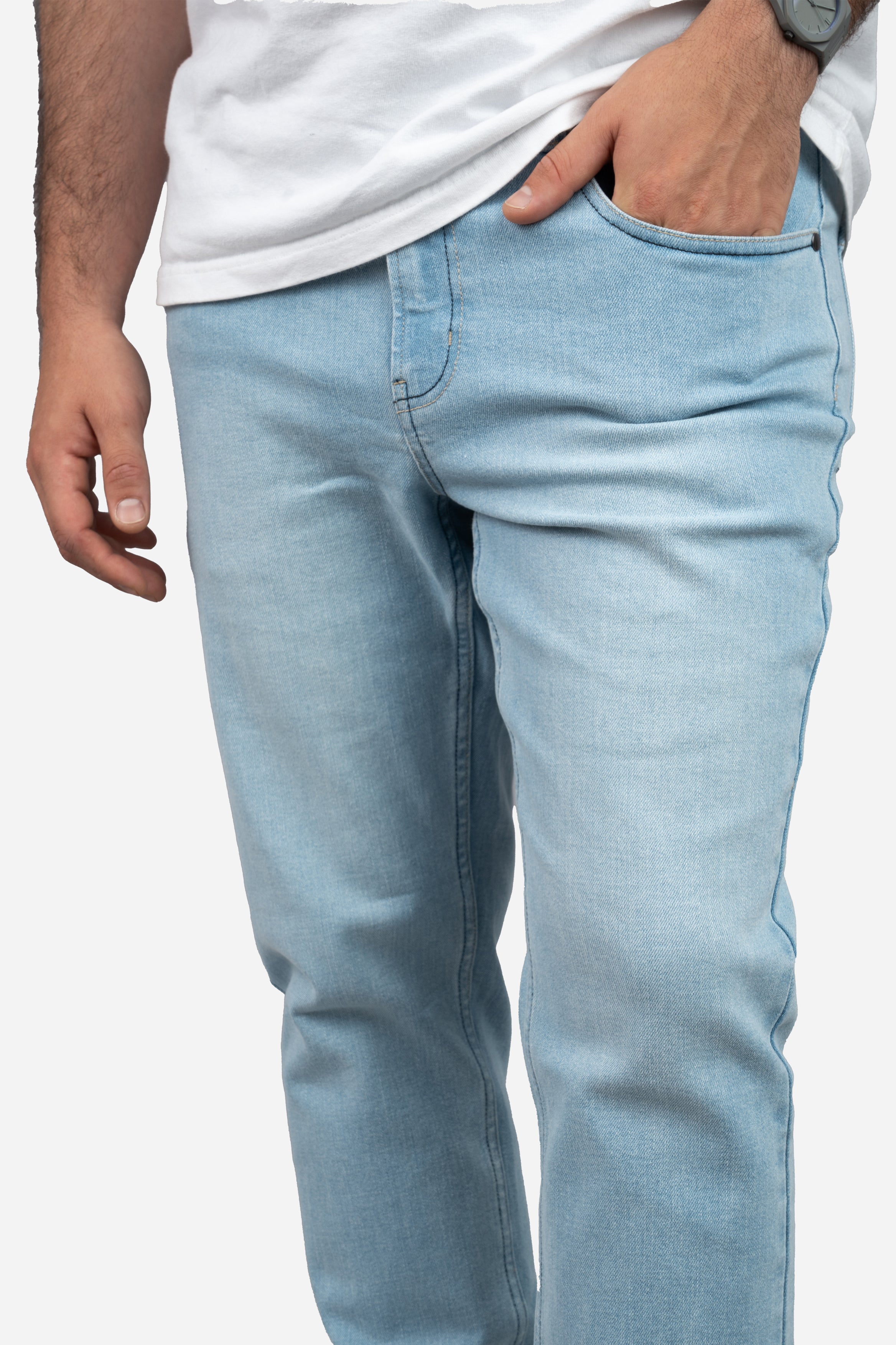 Straight Fit Stretch Jeans Light Wash