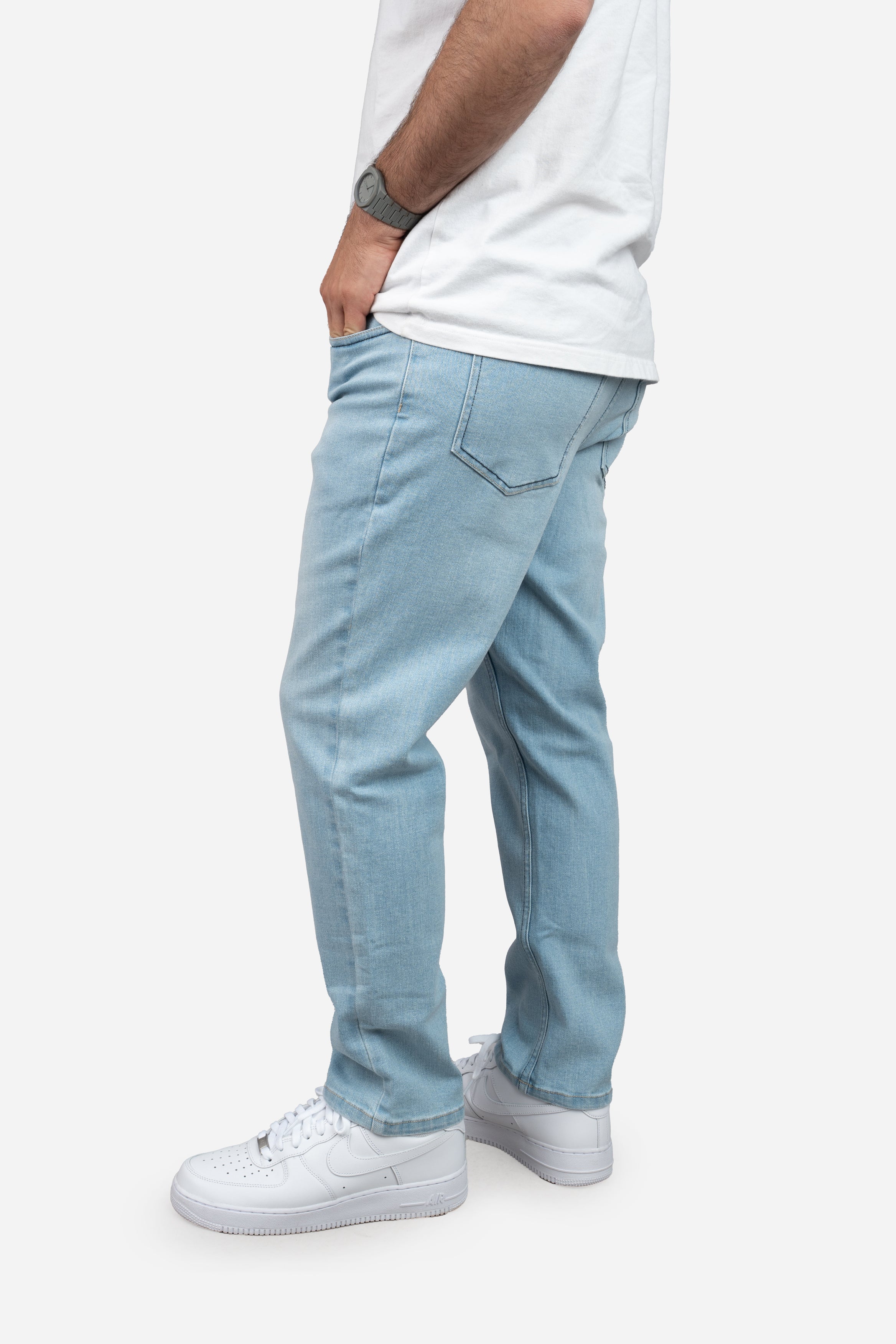 Straight Fit Stretch Jeans Light Wash