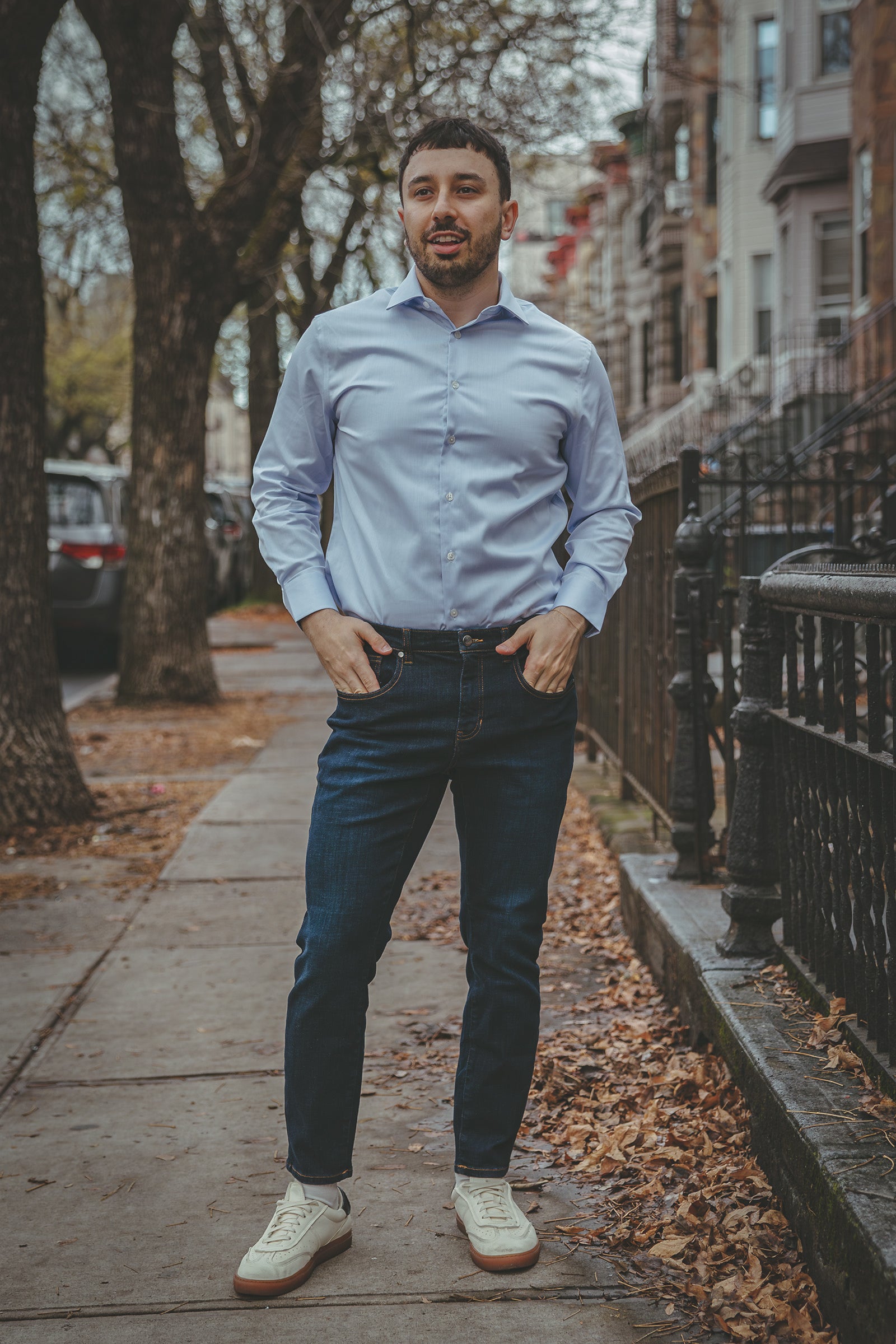 Non-Iron Twill Dress Shirt Light Blue
