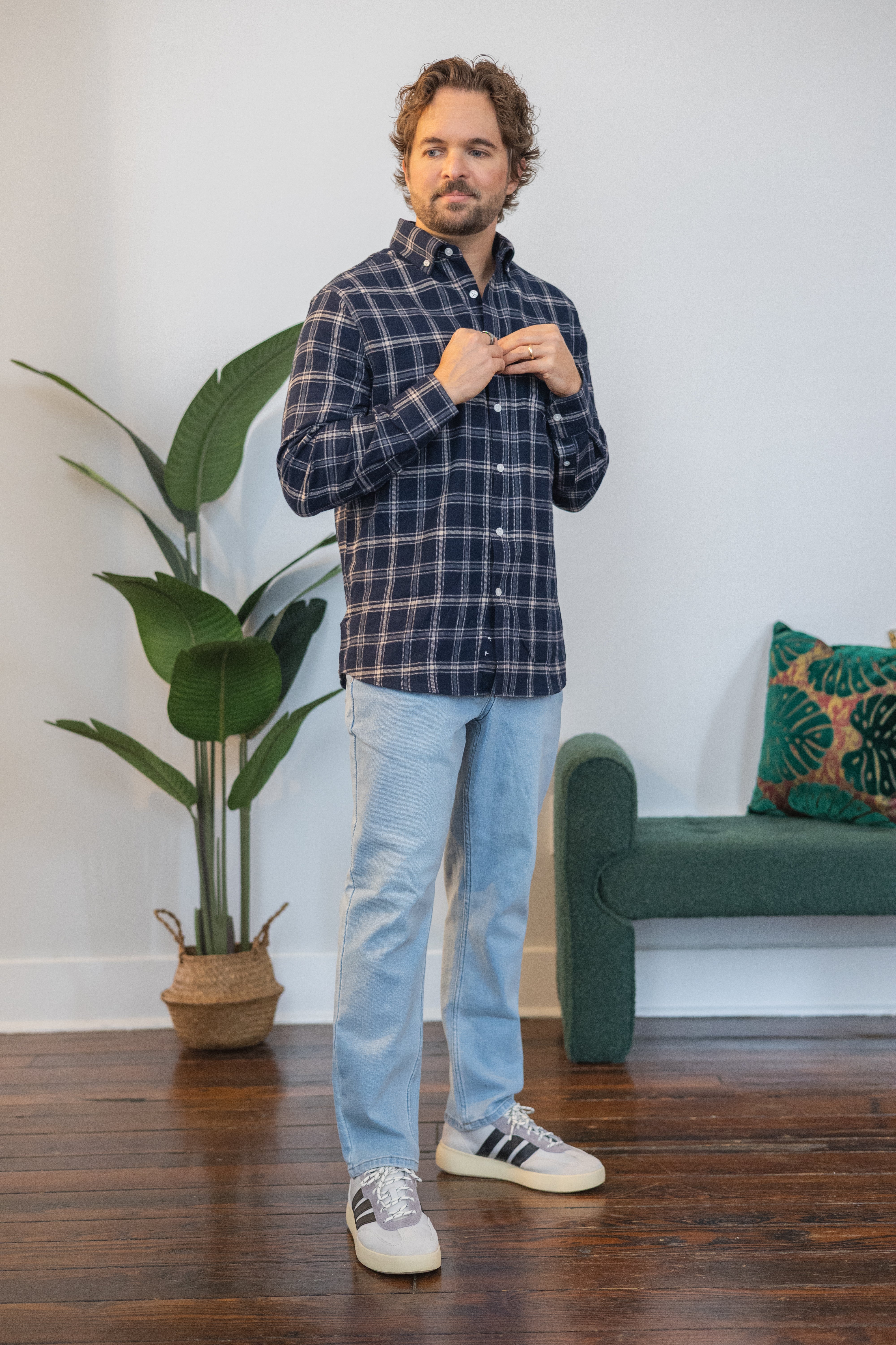 Straight Fit Stretch Jeans Light Wash