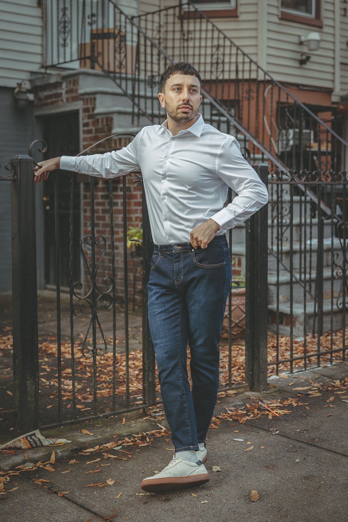 Non-Iron Twill Dress Shirt White