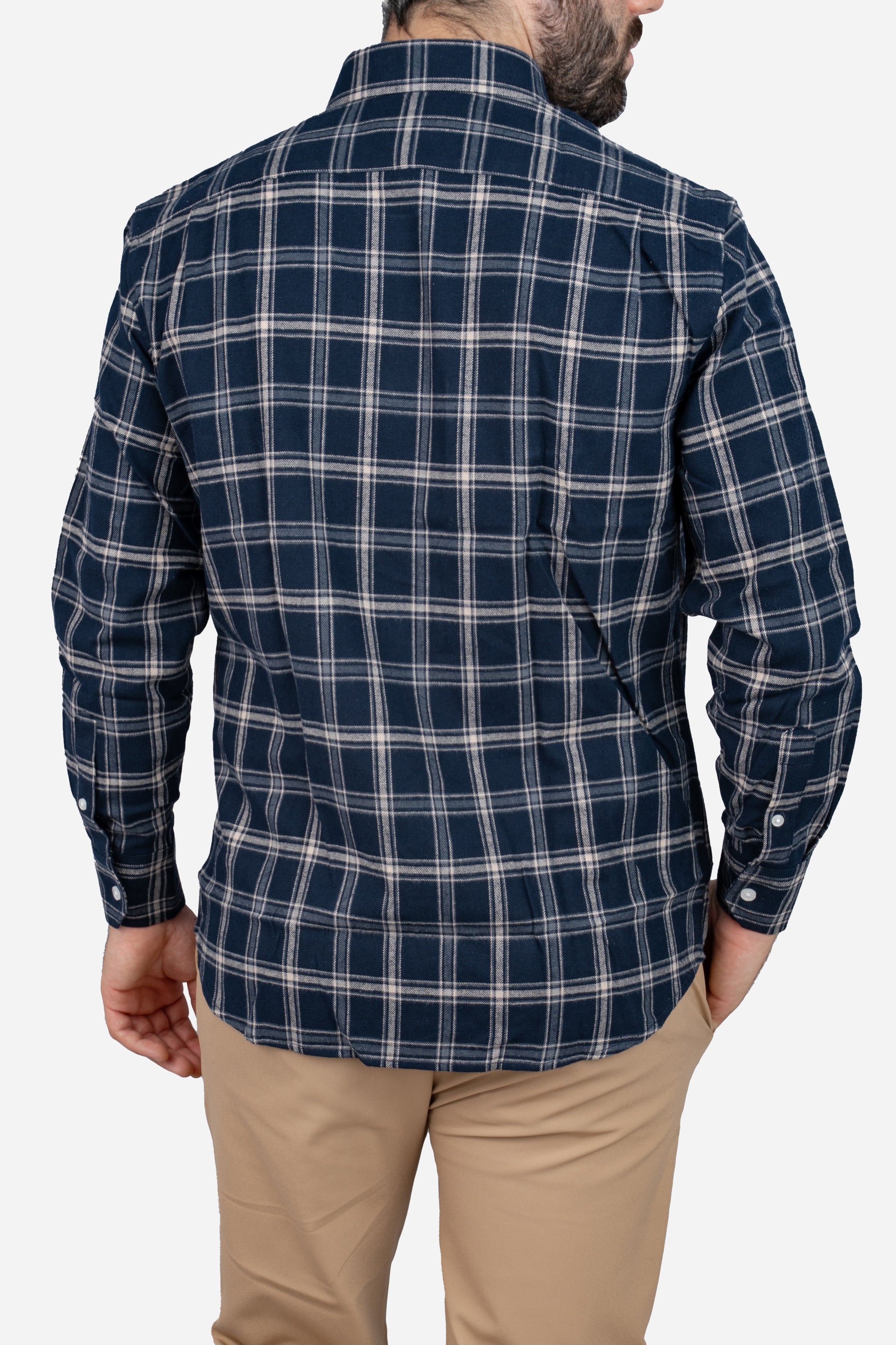 Flannel Button Down Shirt Navy