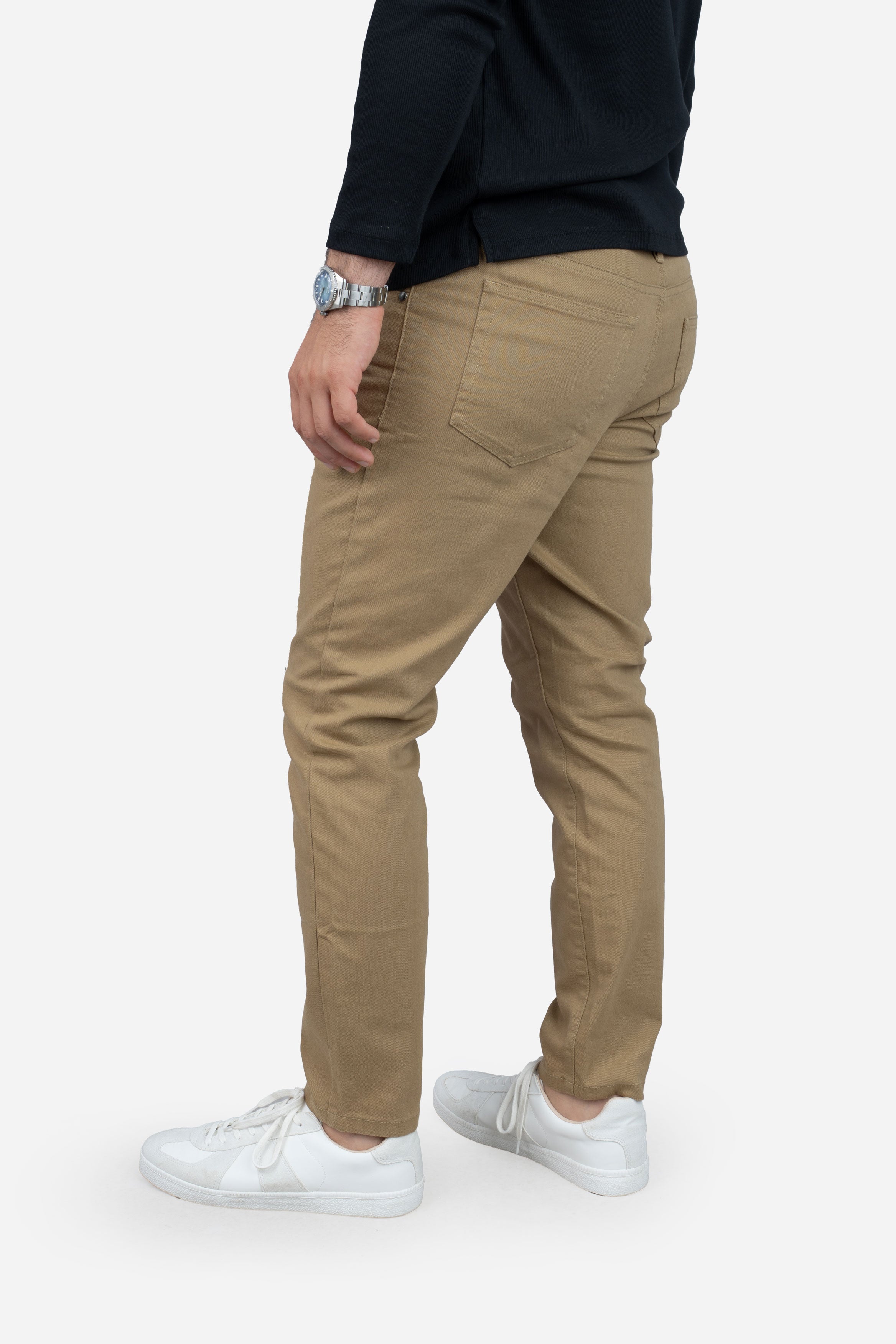 Garment Dyed Stretch Jeans Biscuit