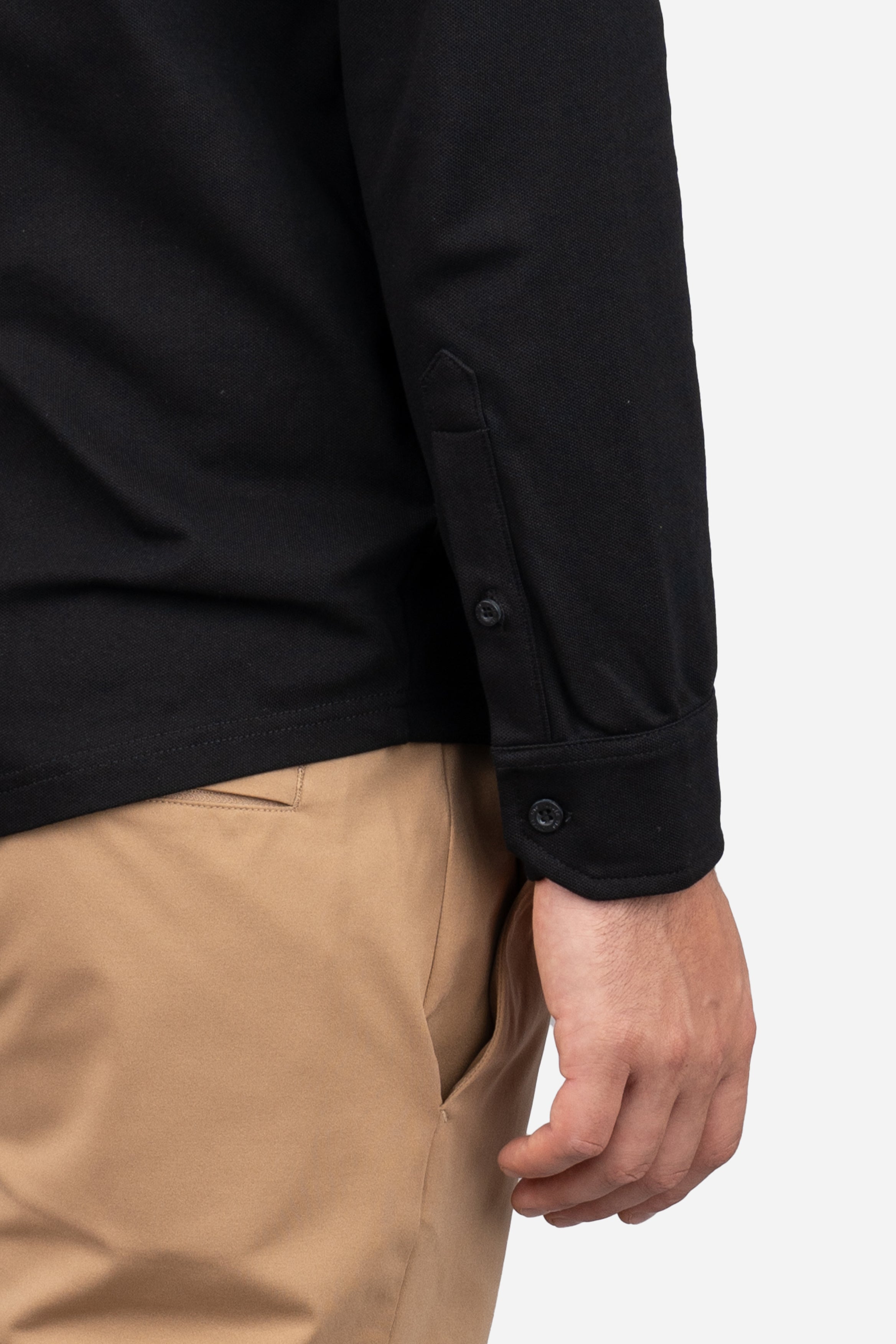 Performance Pique Button Down Shirt Black