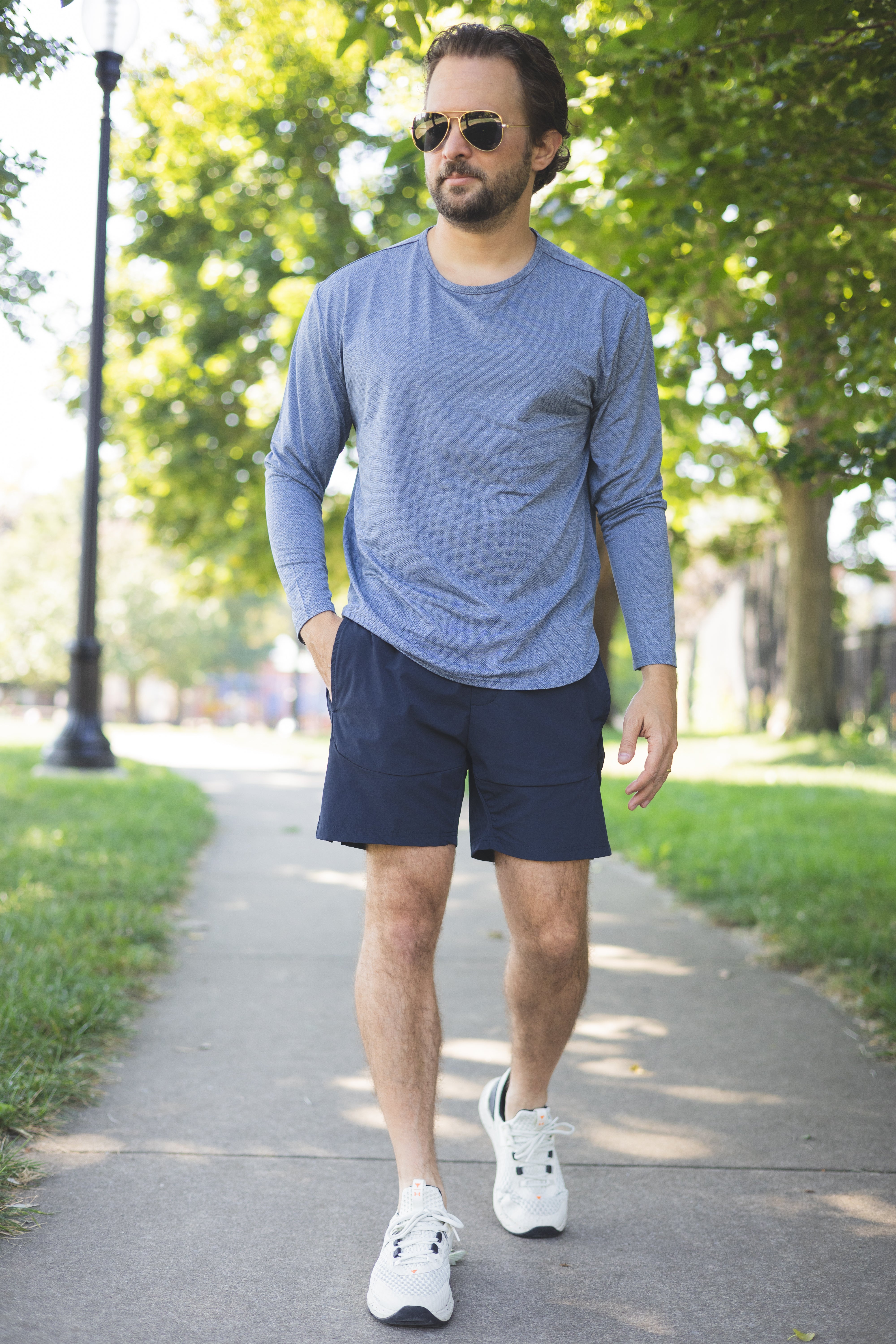Long Sleeve Running T-Shirt Navy