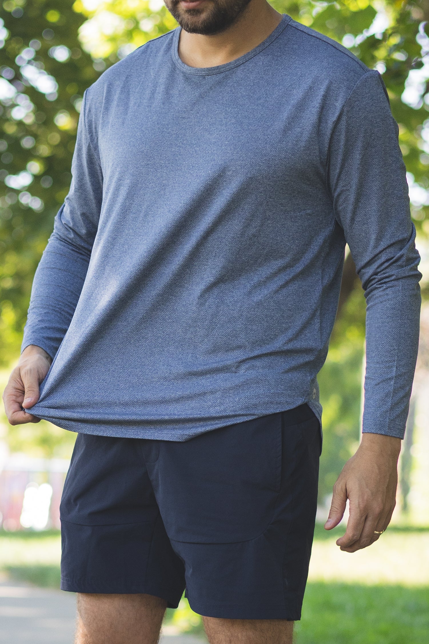 Long Sleeve Running T-Shirt Navy