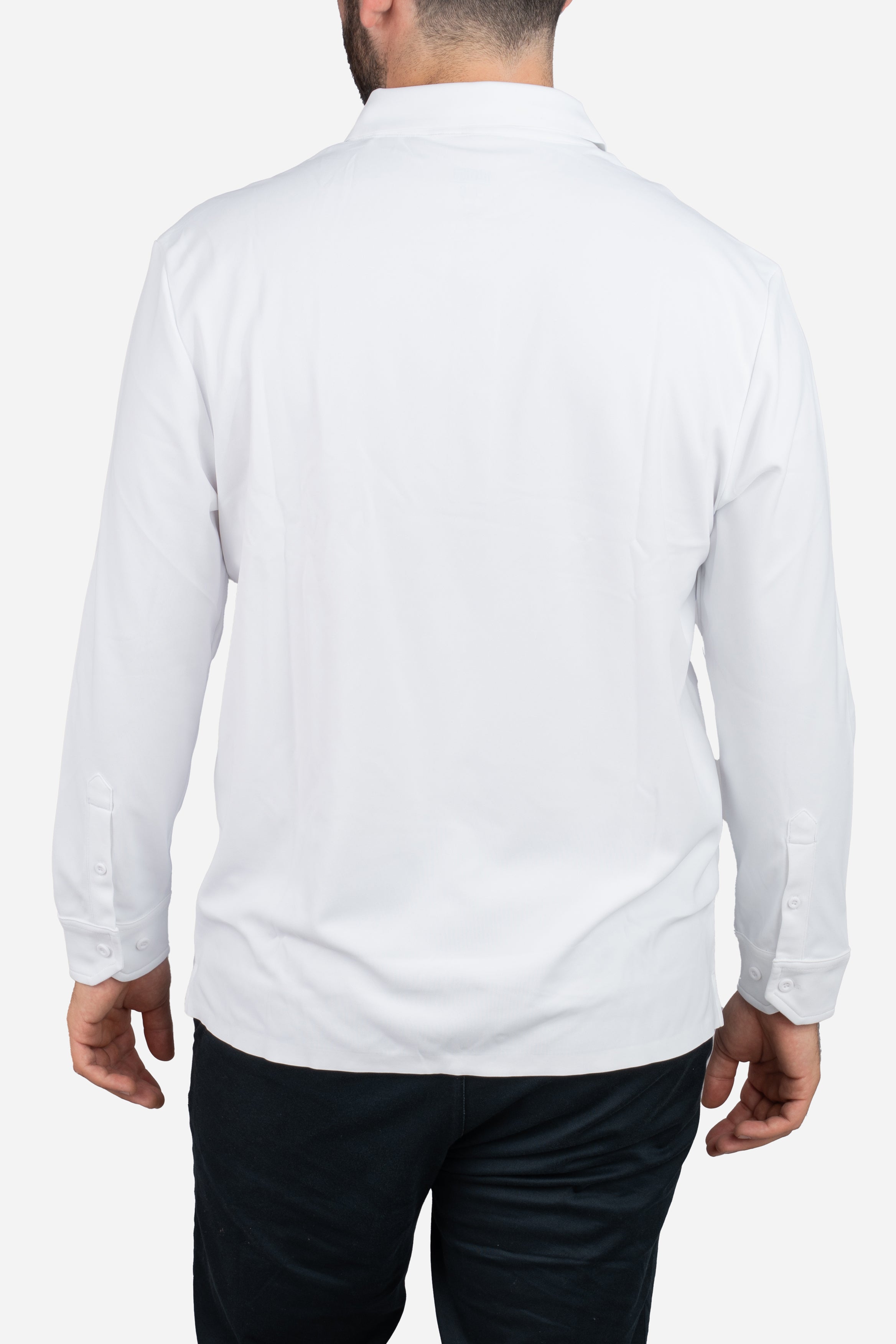 Long Sleeve Tech Polo White