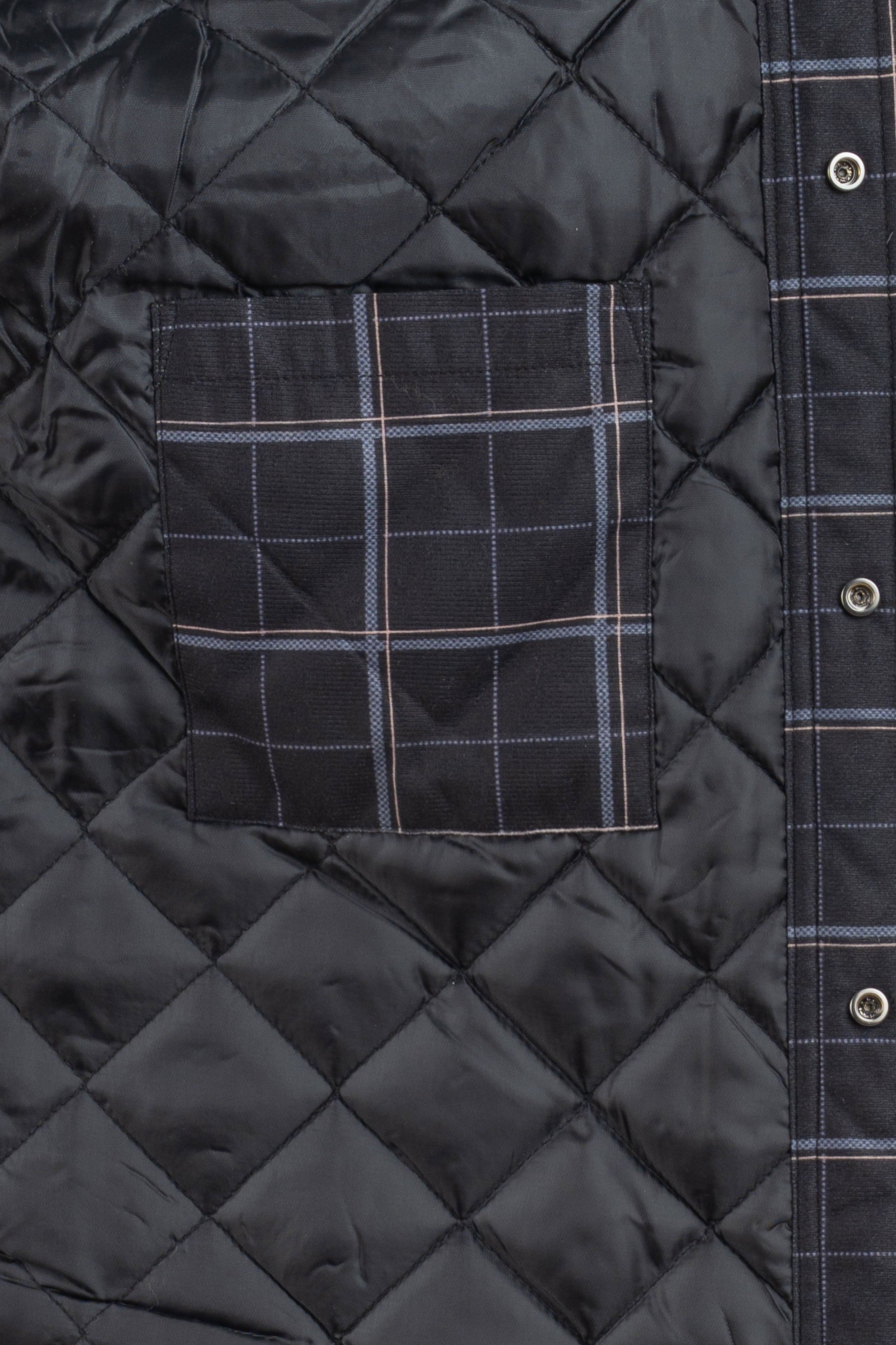 Padded Shacket Charcoal Plaid