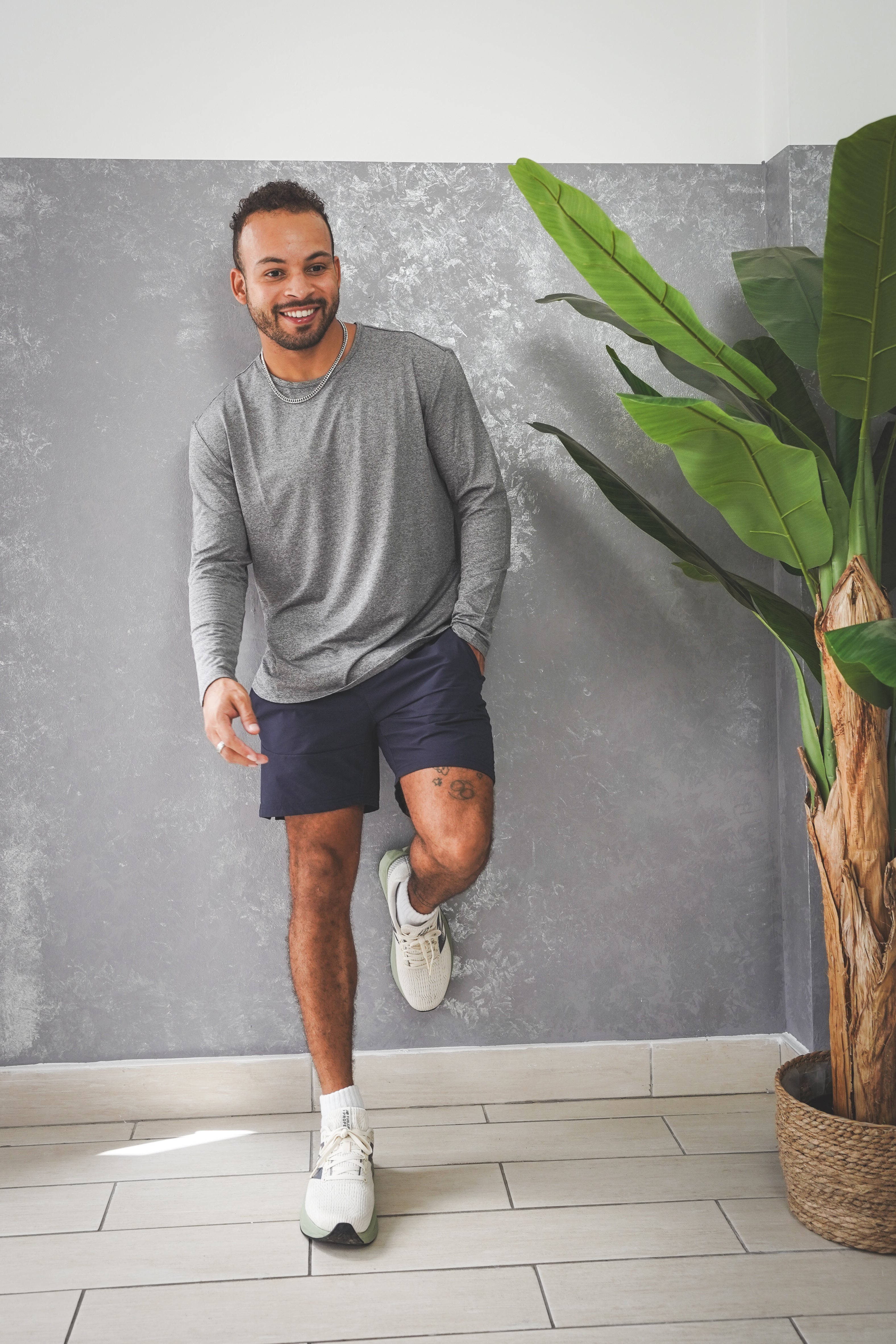 Long Sleeve Running T-Shirt Charcoal