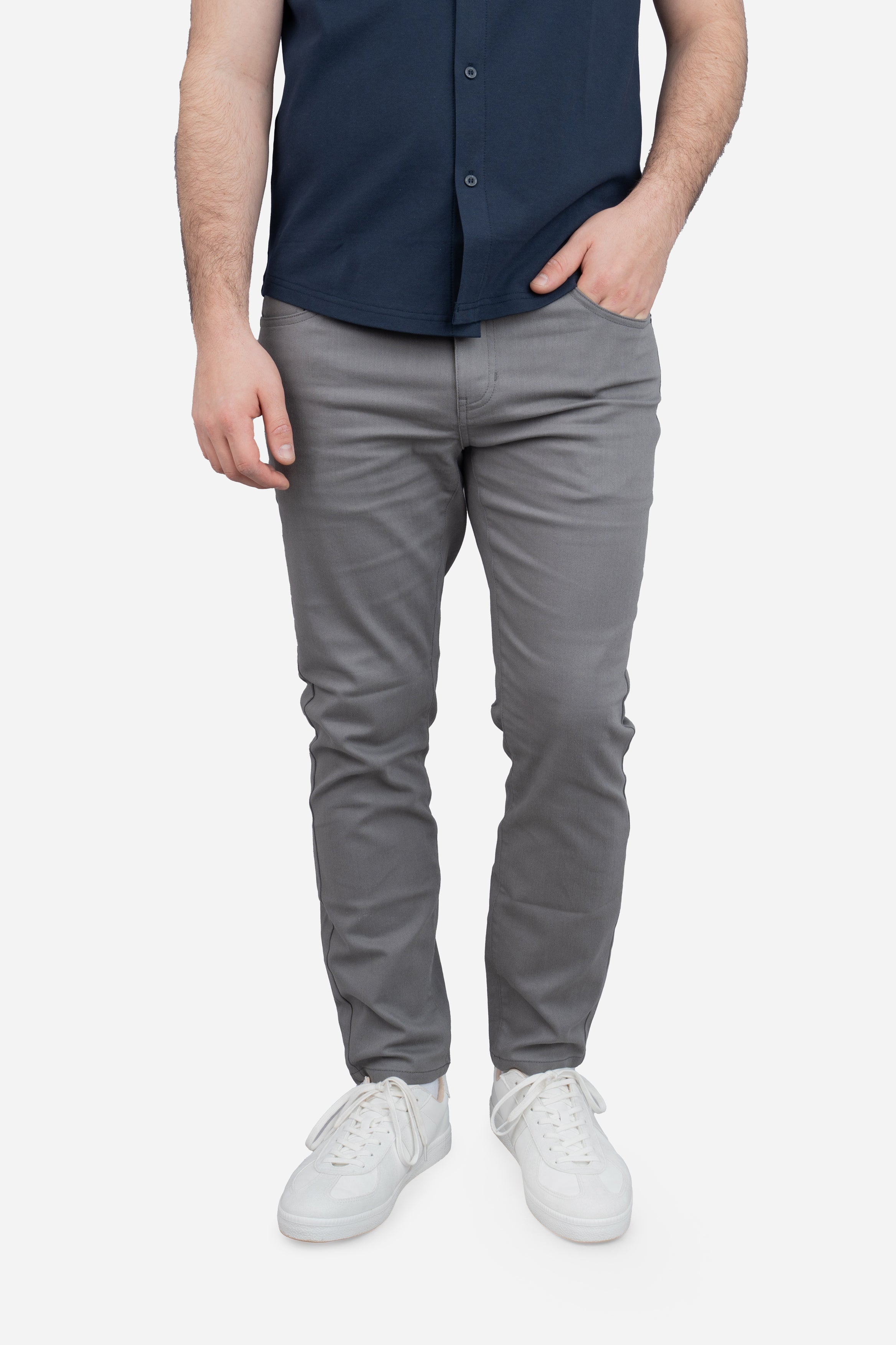 Garment Dyed Stretch Jeans Gray