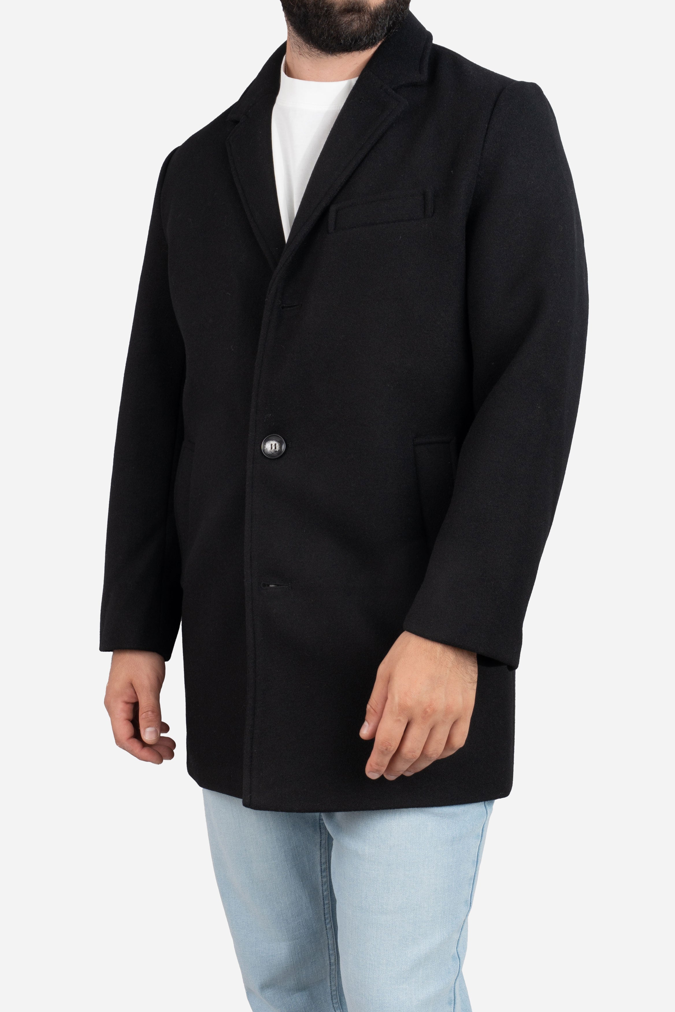 Wool Overcoat Black