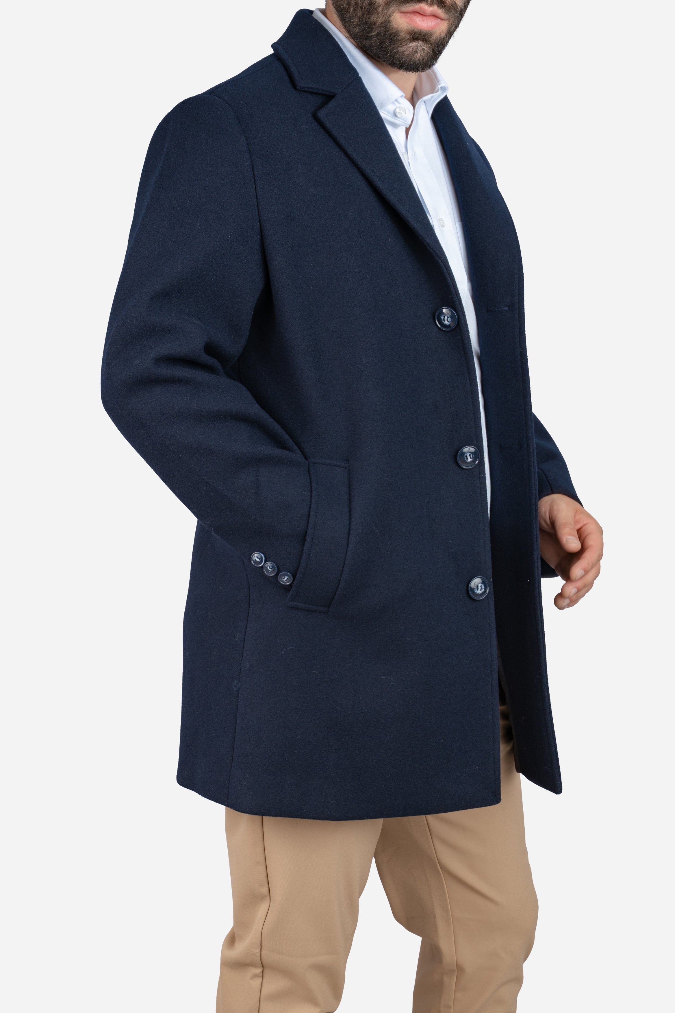 Wool Overcoat Navy
