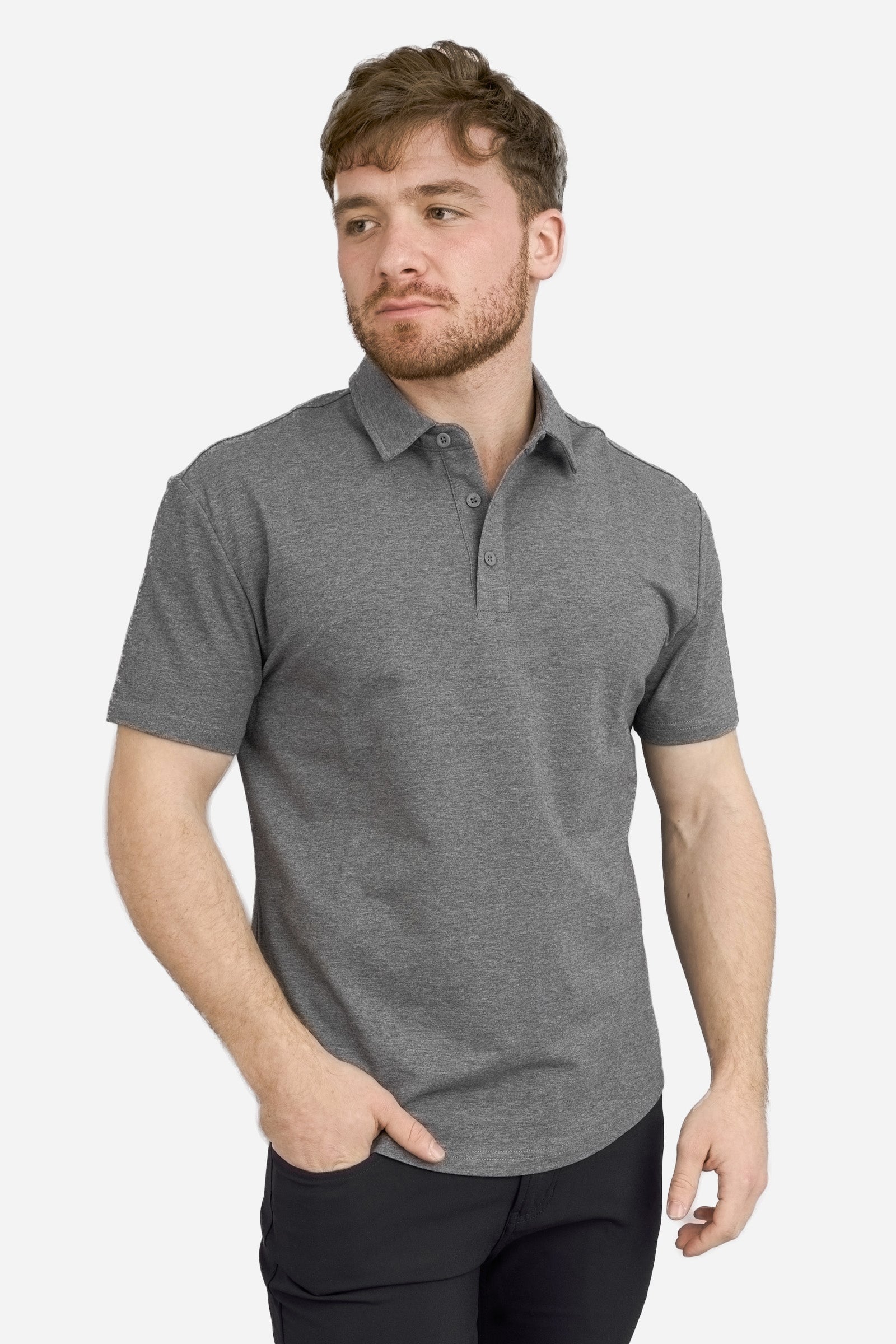 Athletic Blend Polo Heather Gray