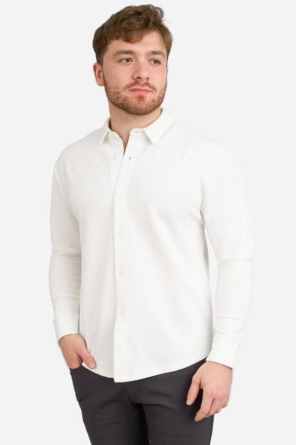 Flex Button Down Shirt White