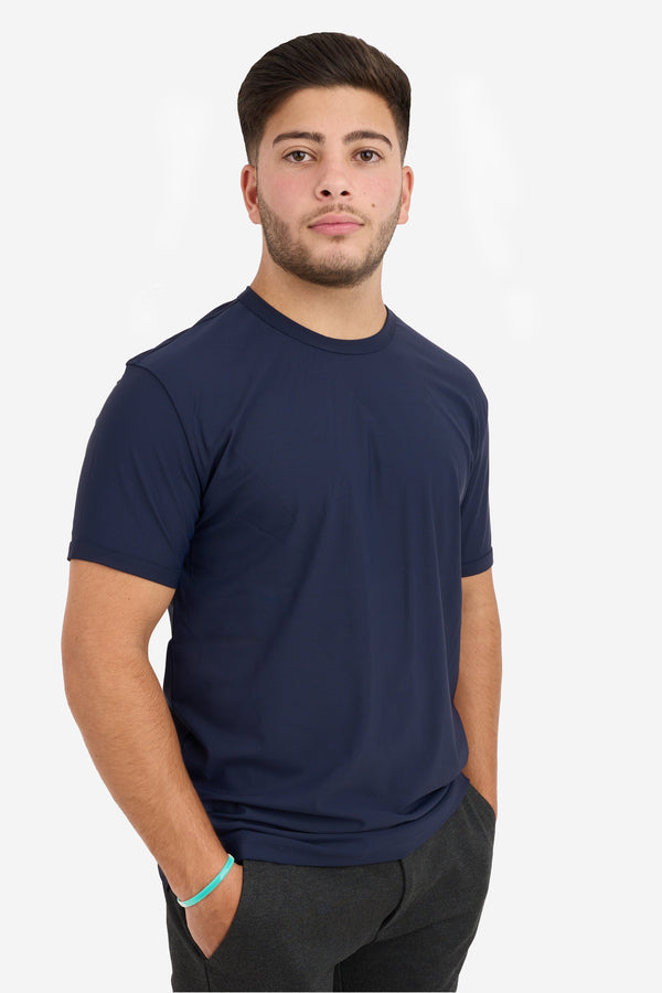 Performance Pique Short Sleeve Crew Navy