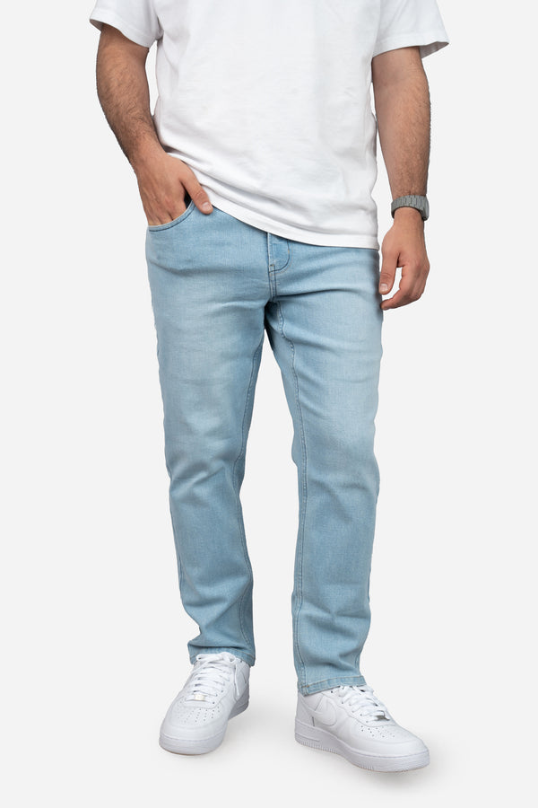 Straight Fit Stretch Jeans Light Wash