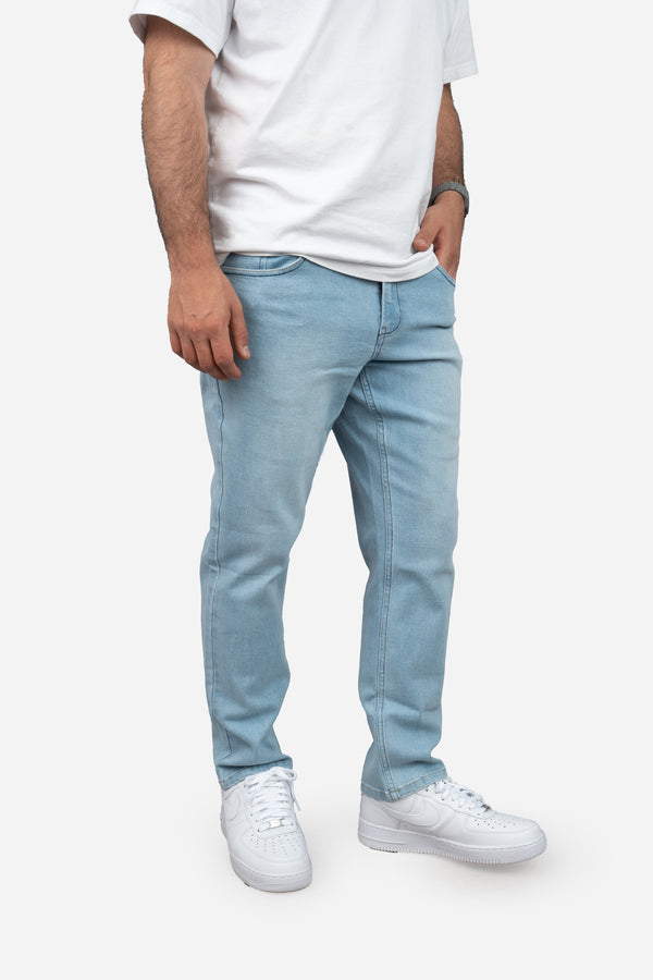 Straight Fit Stretch Jeans Light Wash