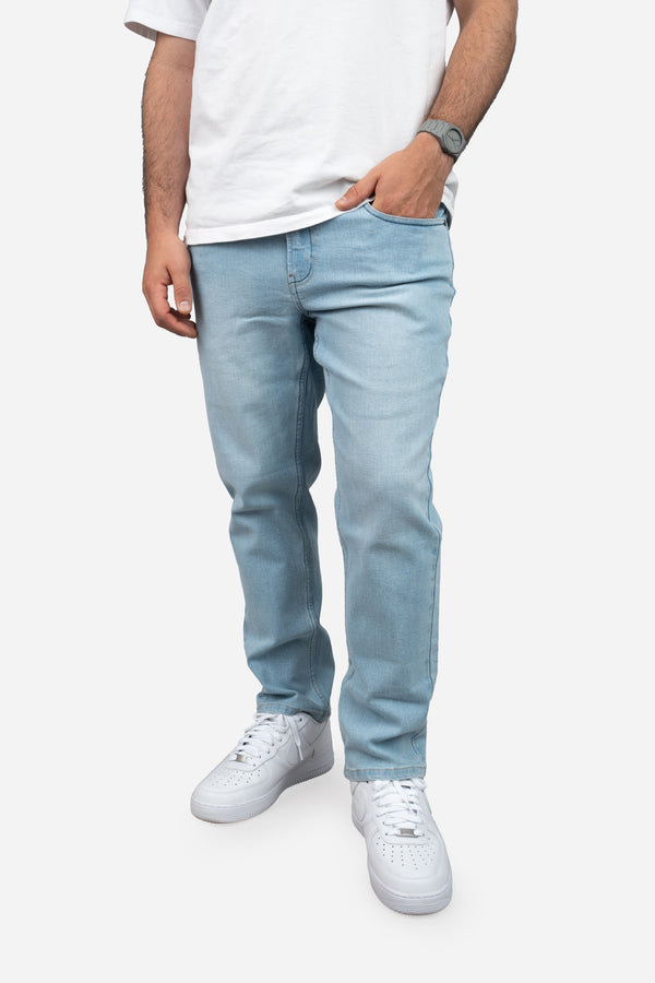 Straight Fit Stretch Jeans Light Wash