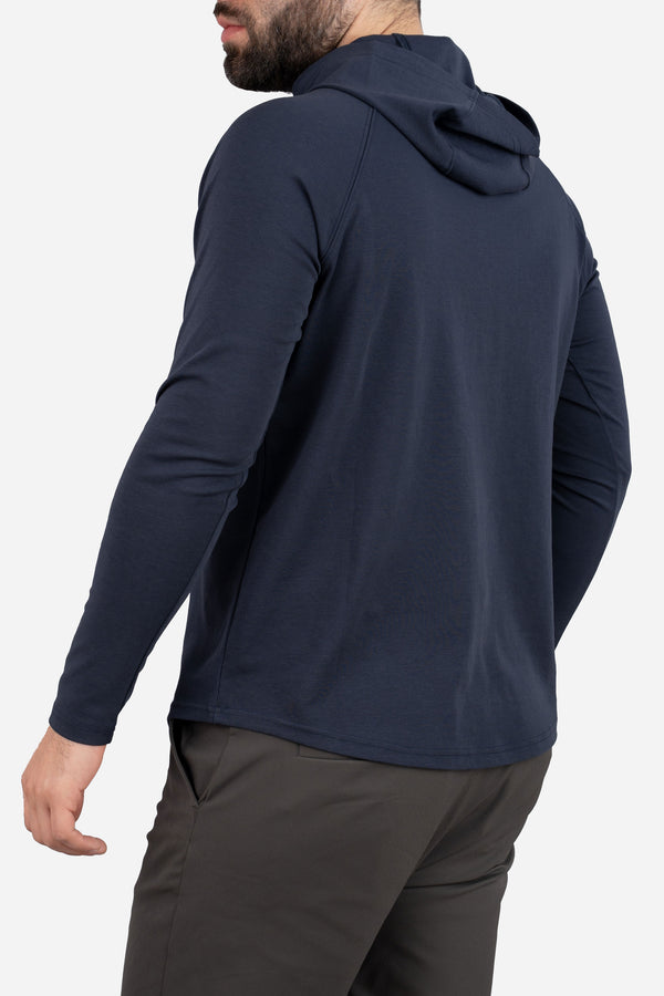 Aero Knit Hooded T Navy