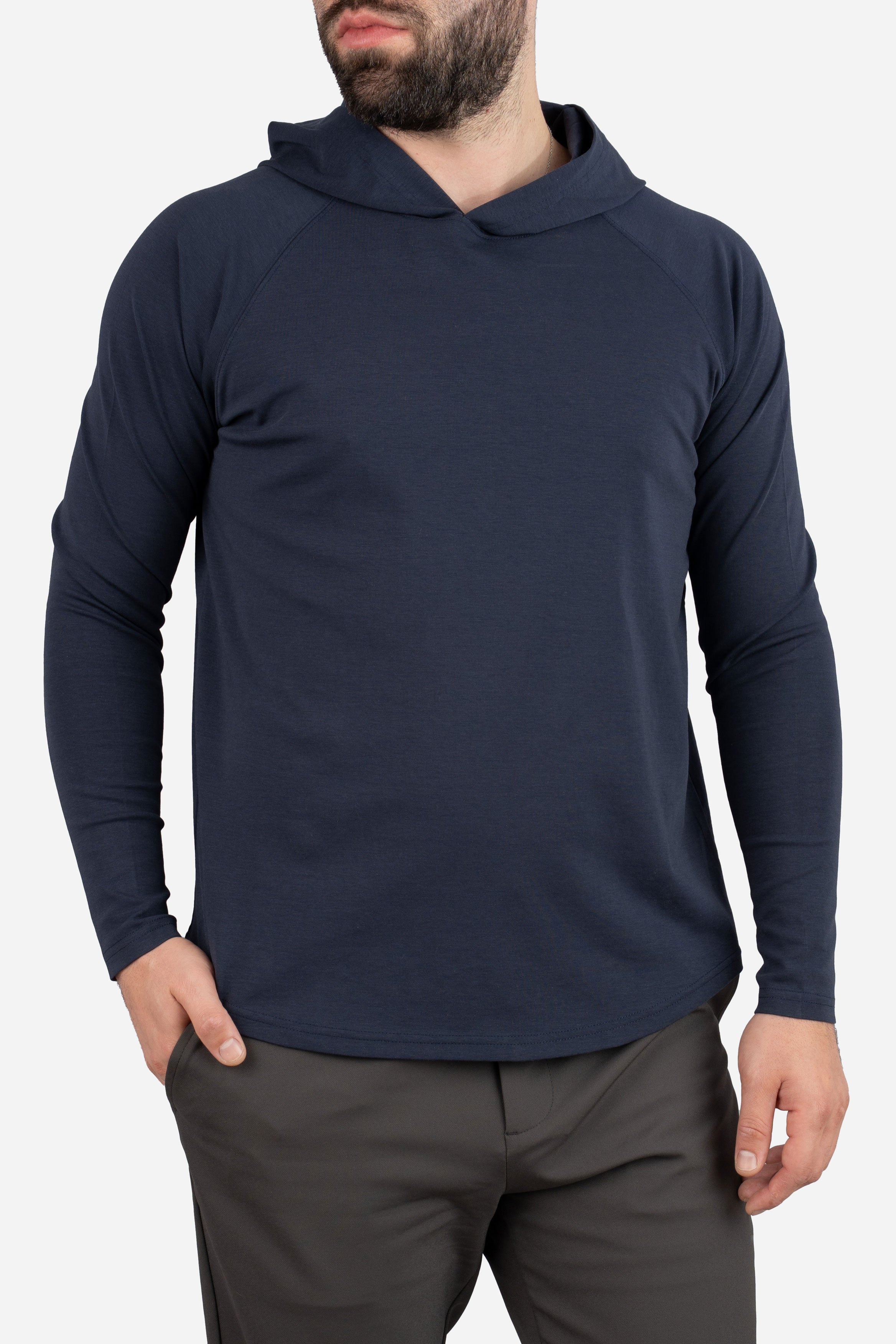 Aero Knit Hooded T Navy
