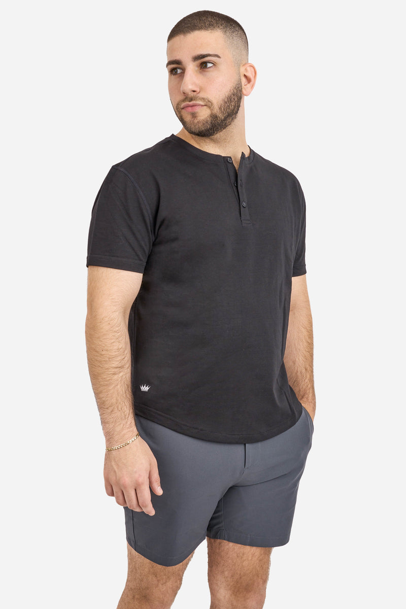 Athletic Blend Henley T-Shirt Black
