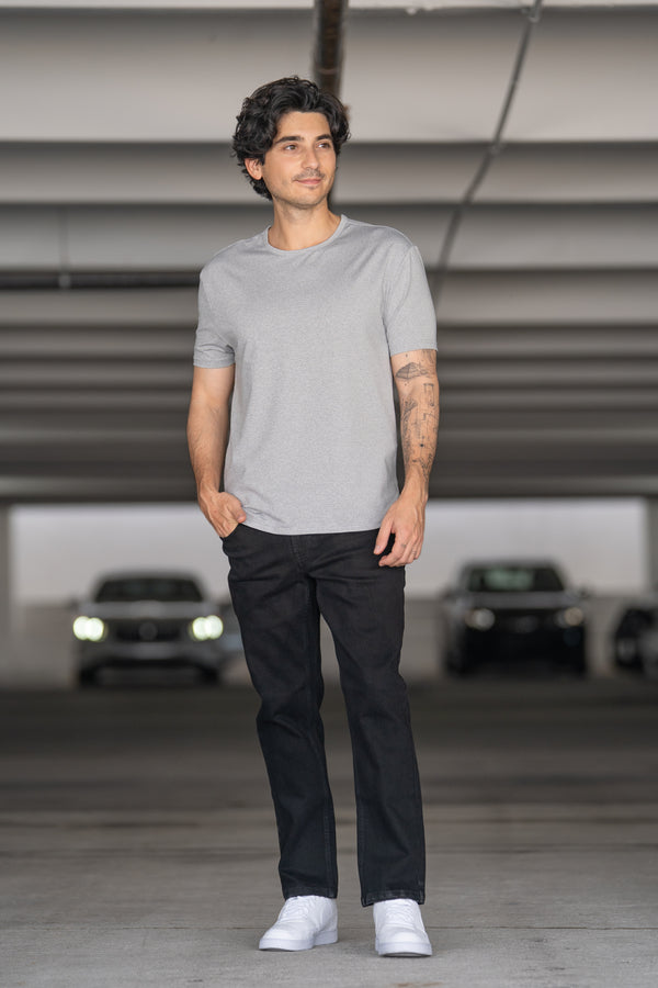 Straight Fit Stretch Jeans Black