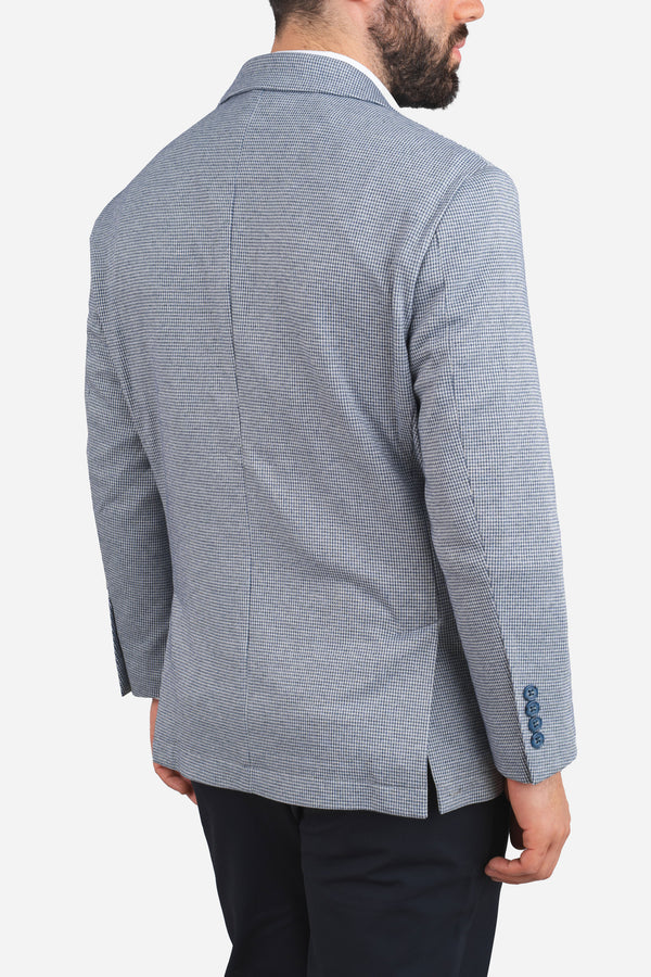 Stretch Blazer Blue Houndstooth