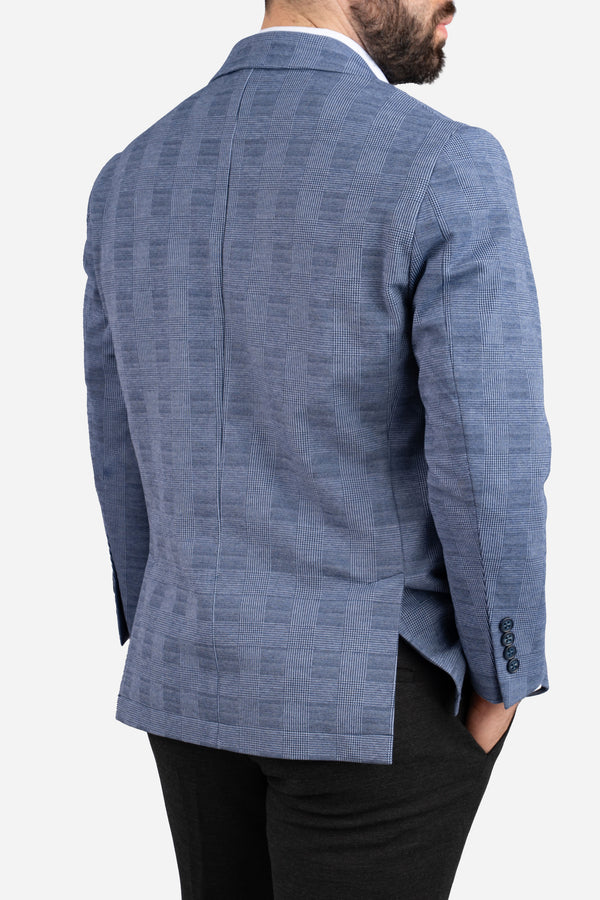 Stretch Blazer Blue Plaid