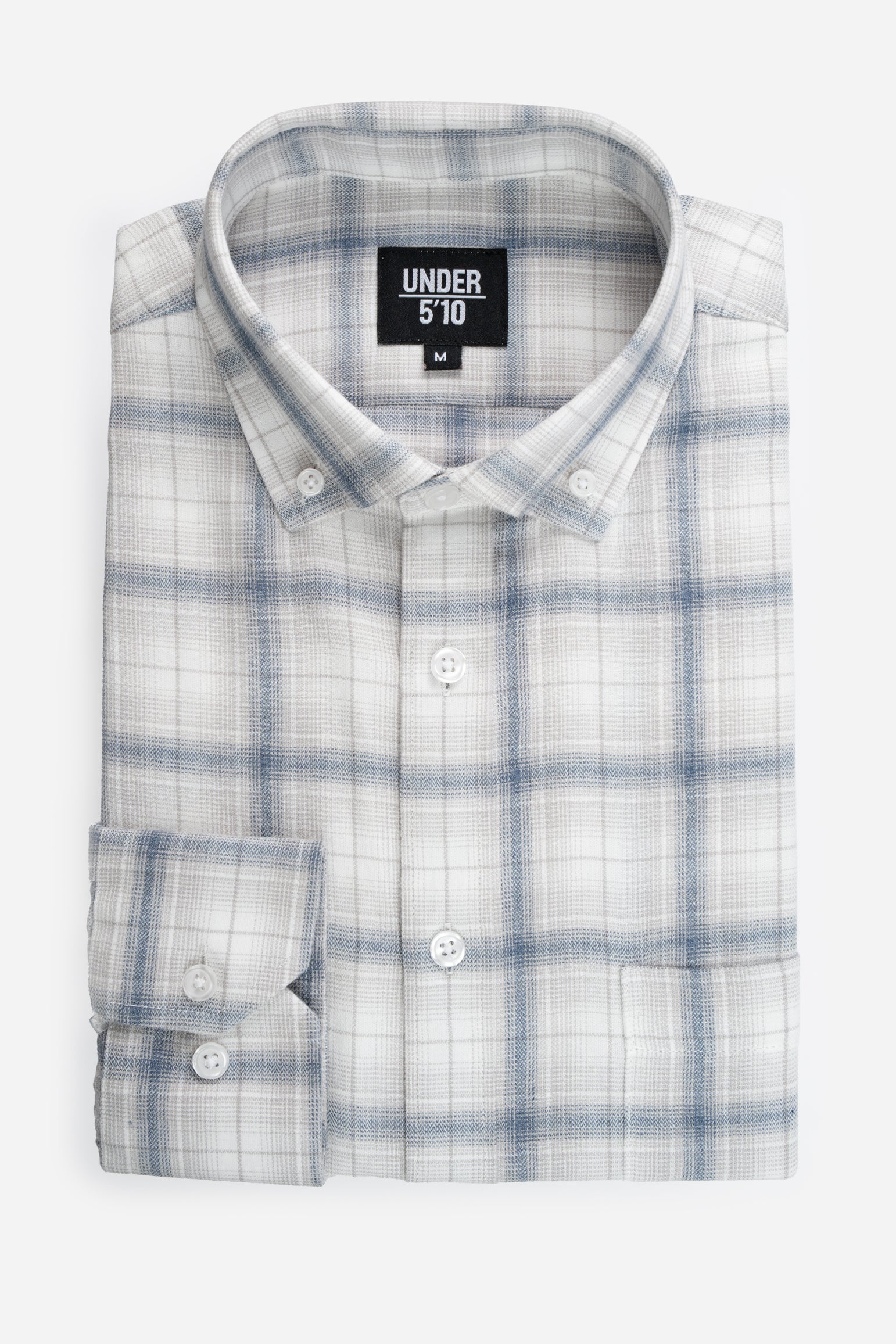Lightweight Button Down Shirt Gray Plaid