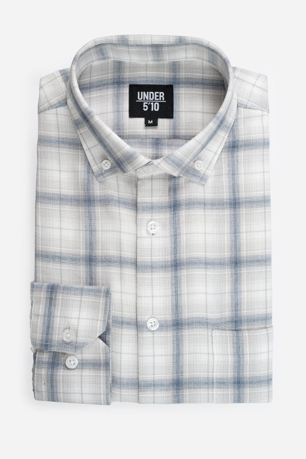 Lightweight Button Down Shirt Gray Plaid