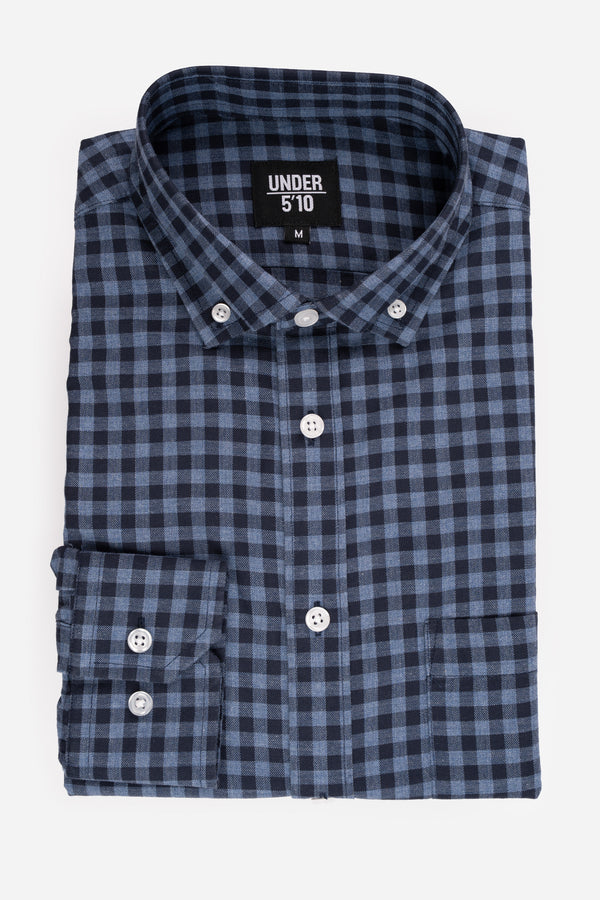 Lightweight Button Down Shirt Navy Gingham
