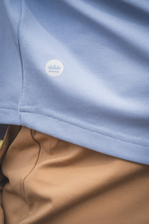 Performance Pique Button Down Shirt Light Blue