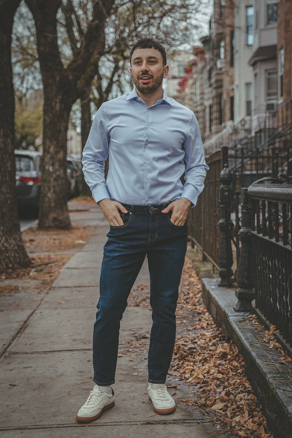 Non-Iron Twill Dress Shirt Light Blue