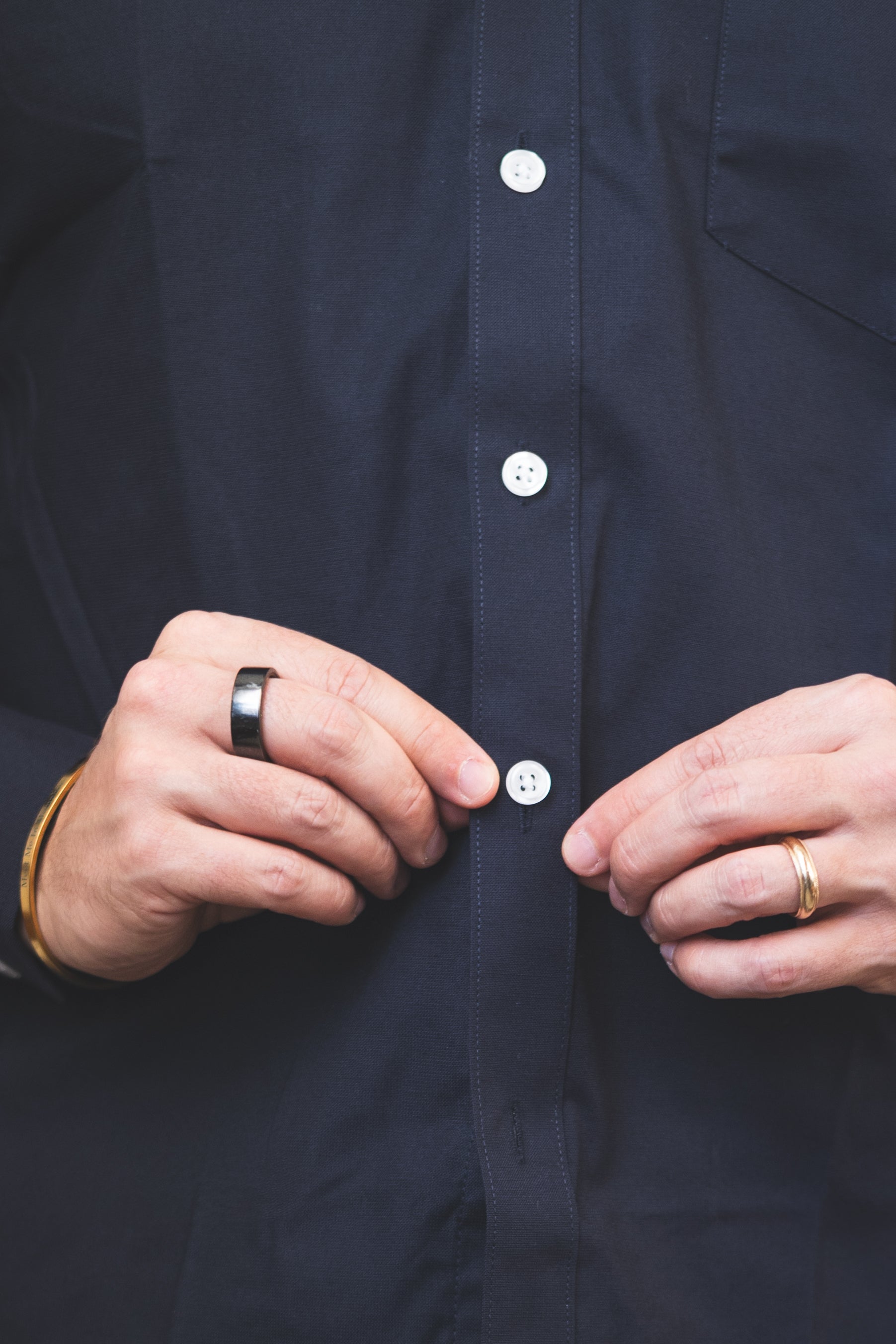 Stretch Oxford Button Down Shirt Navy