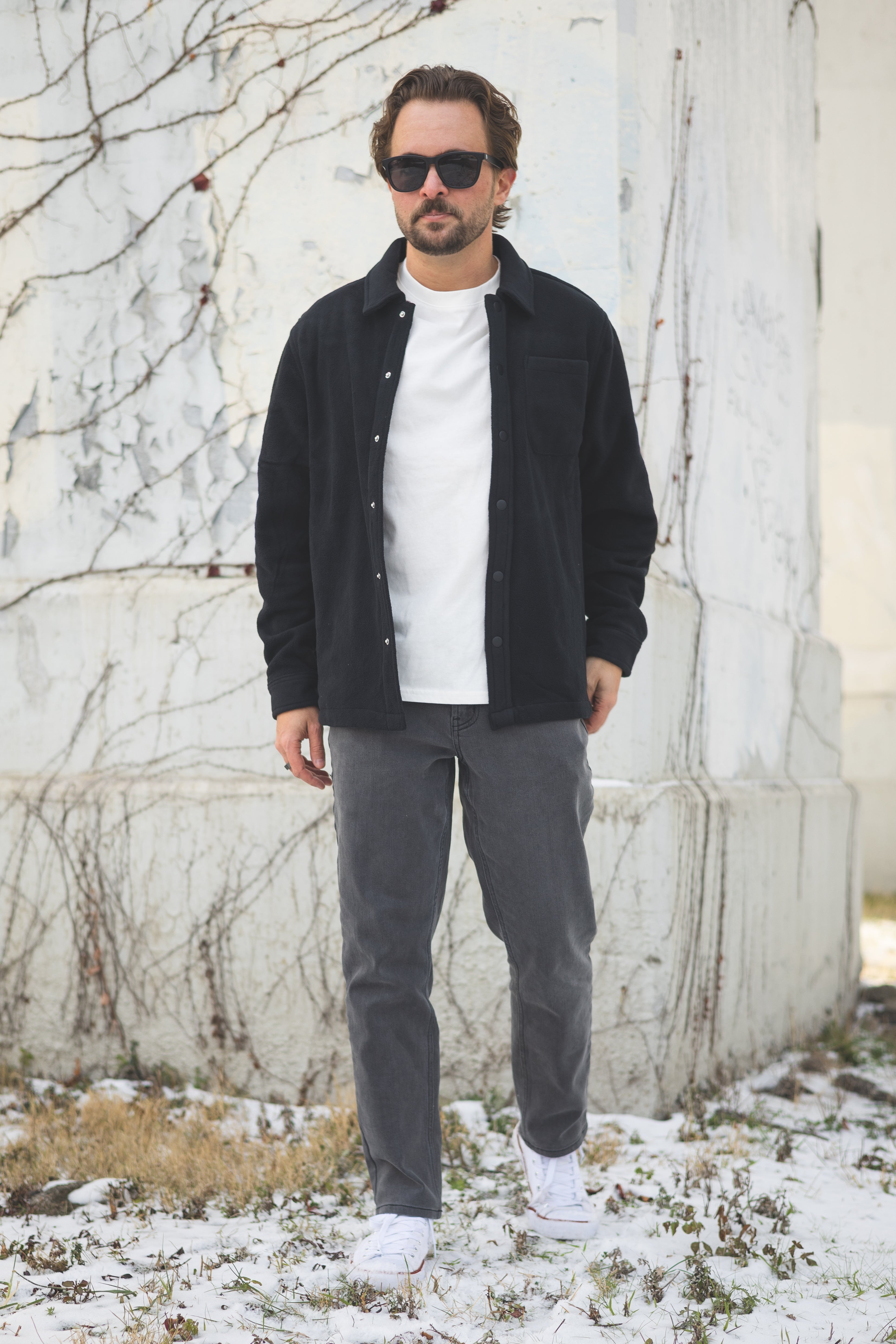 Straight Fit Stretch Jeans Gray