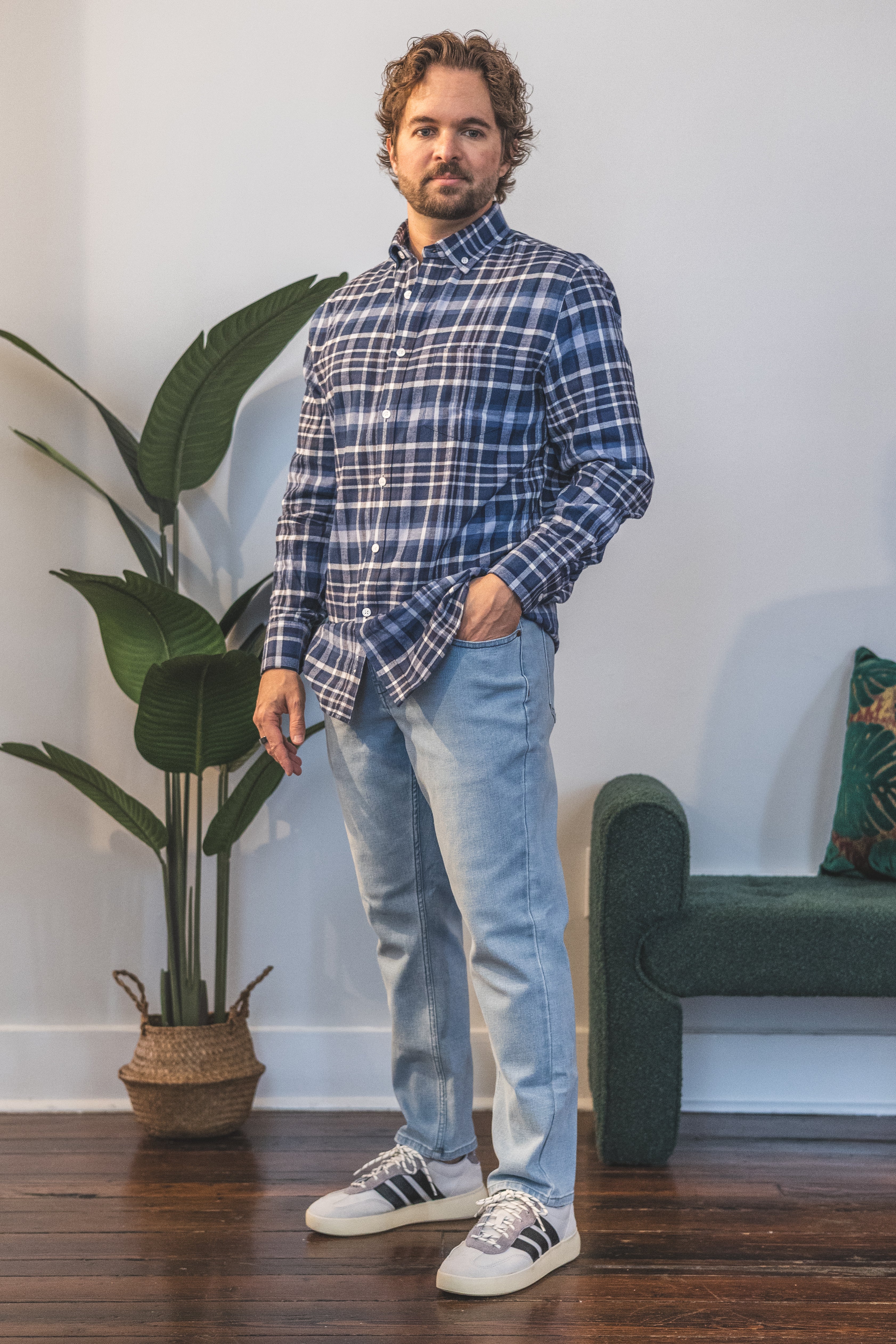 Straight Fit Stretch Jeans Light Wash