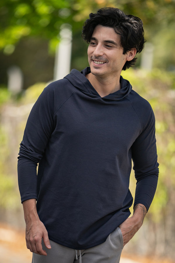 Aero Knit Hooded T Navy