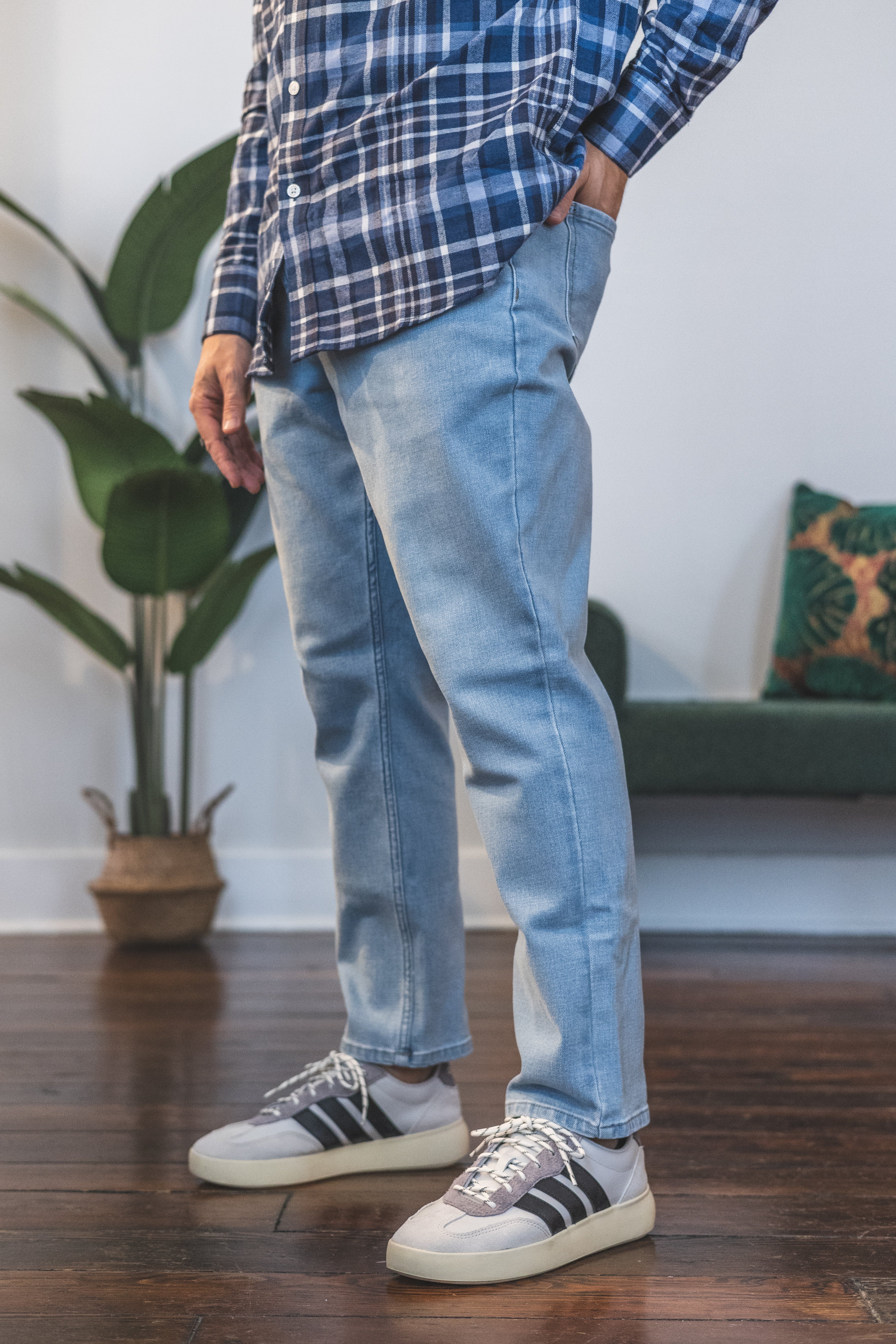 Straight Fit Stretch Jeans Light Wash