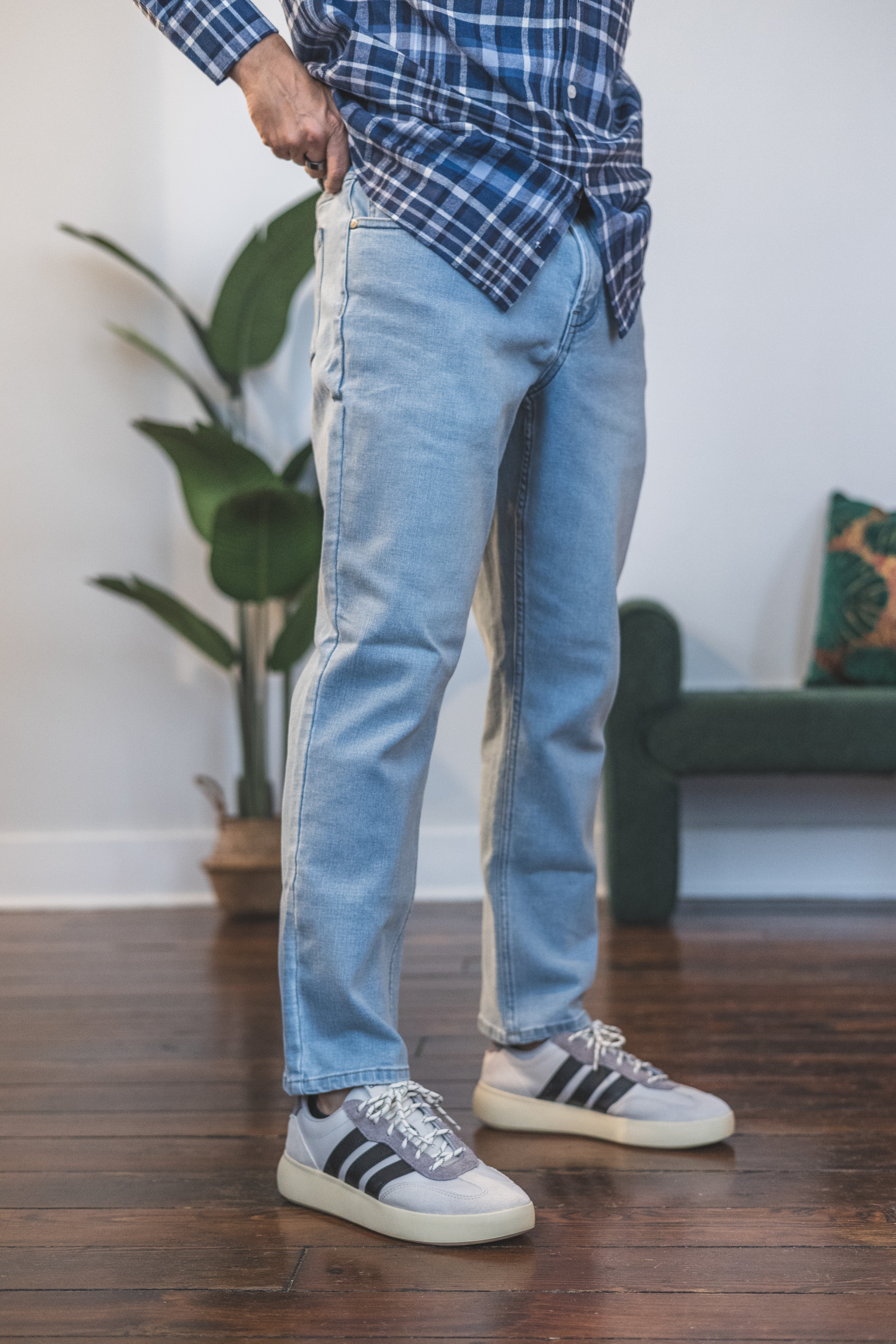 Straight Fit Stretch Jeans Light Wash