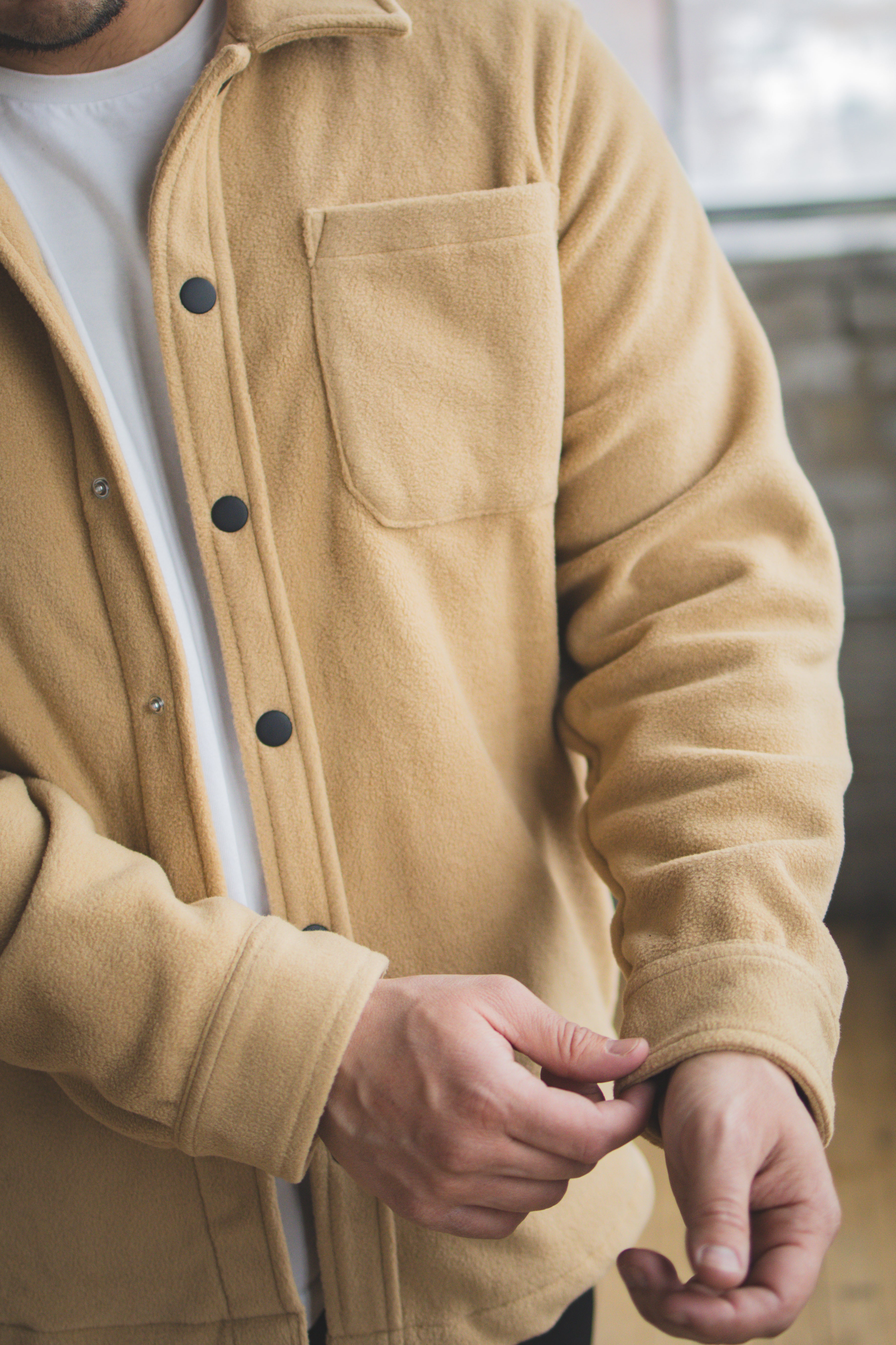 Fleece Overshirt Tan