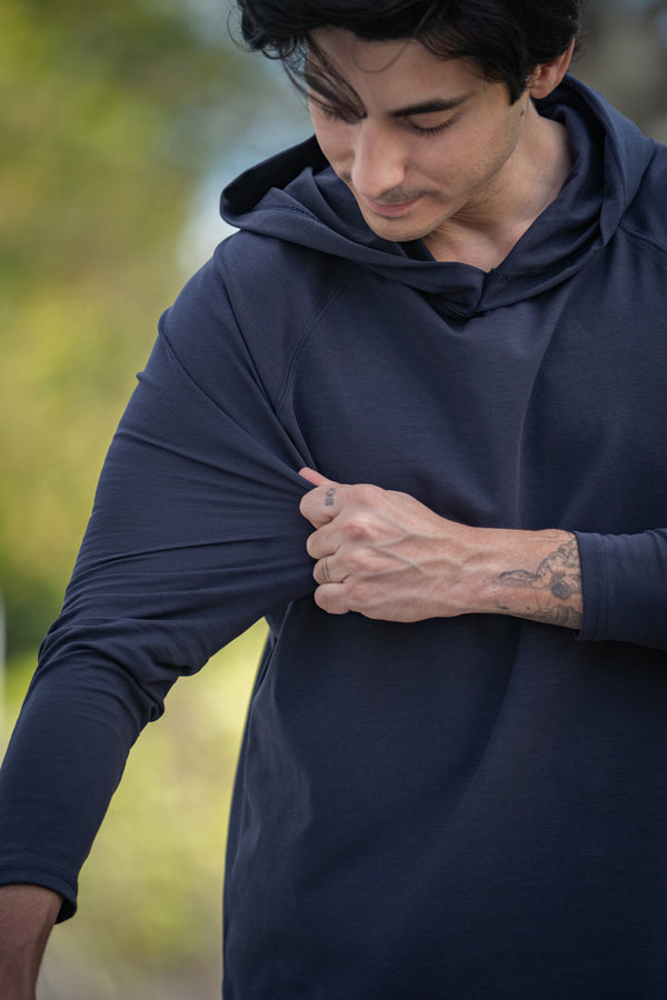 Aero Knit Hooded T Navy