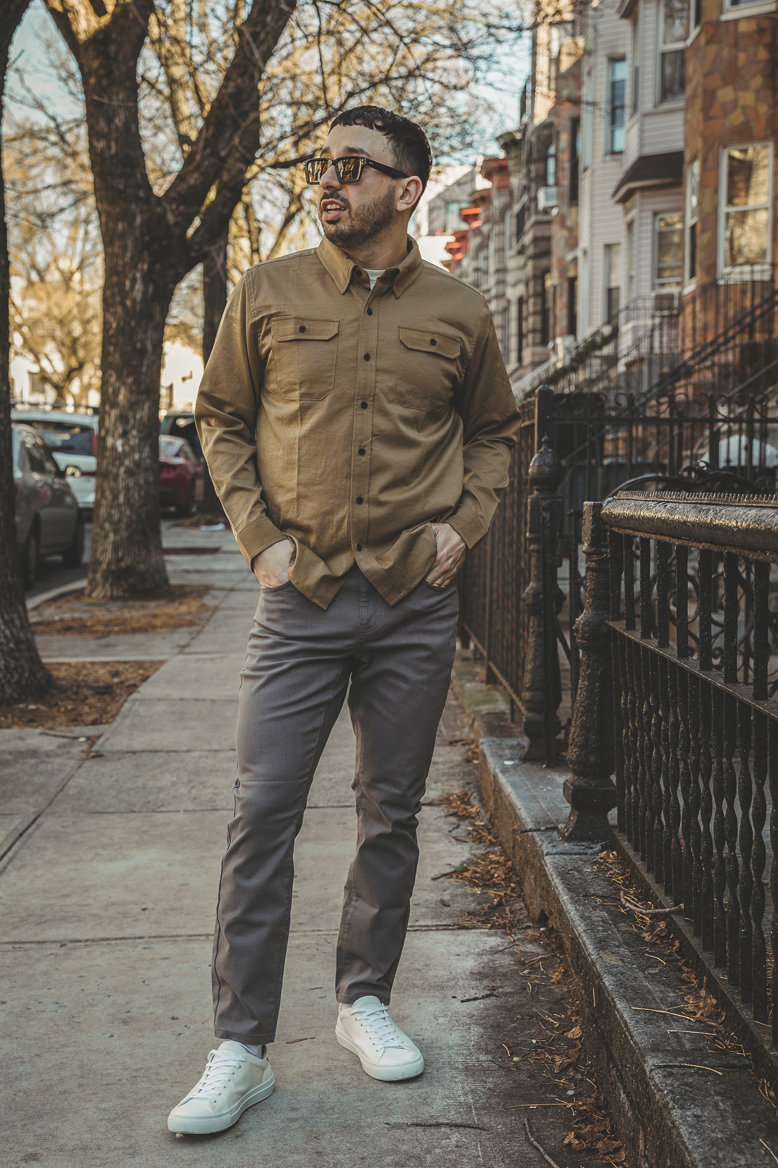 Garment Dyed Stretch Jeans Gray