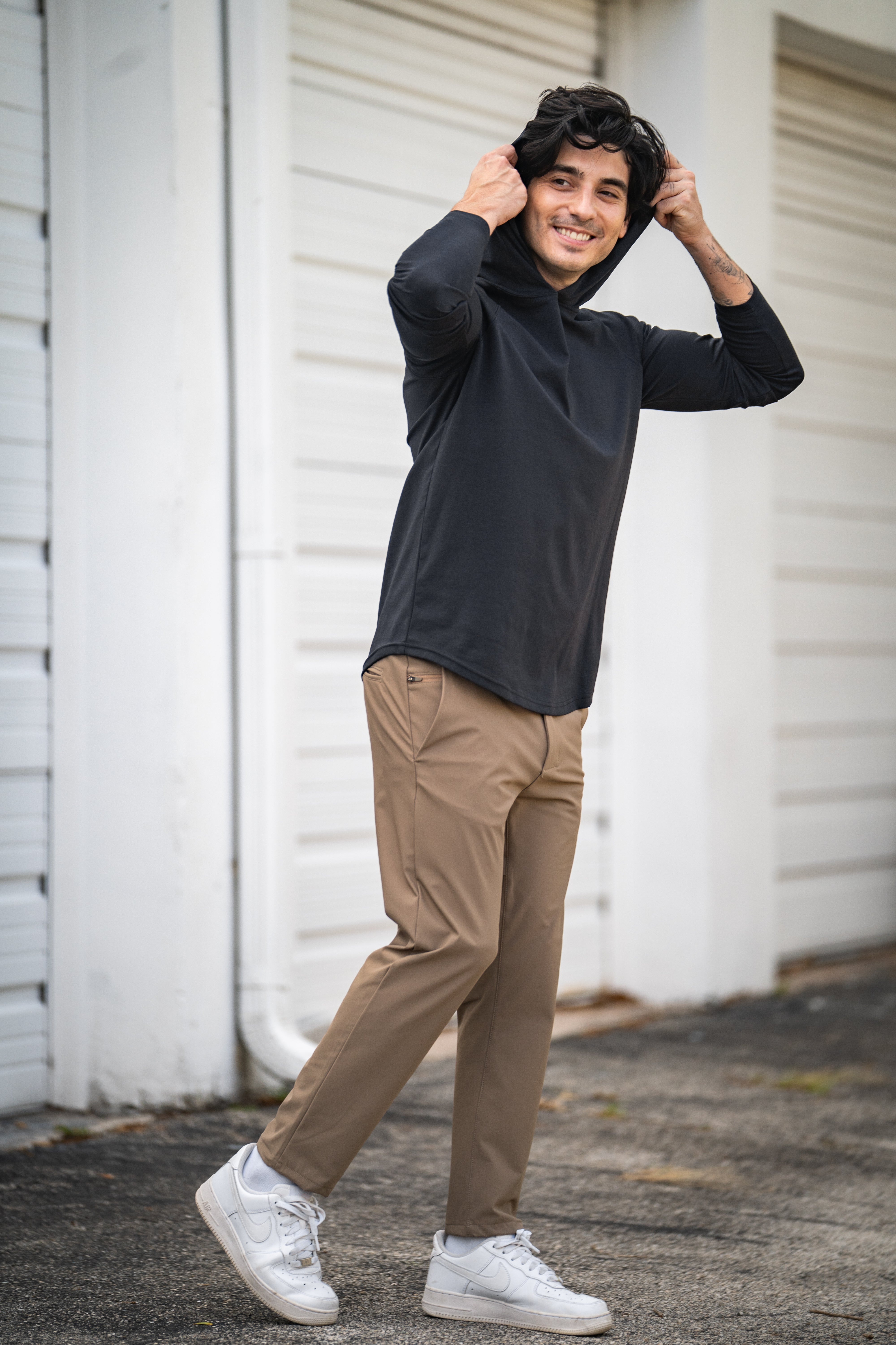 Aero Knit Hooded T Black