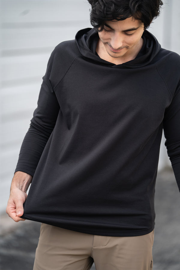 Aero Knit Hooded T Black