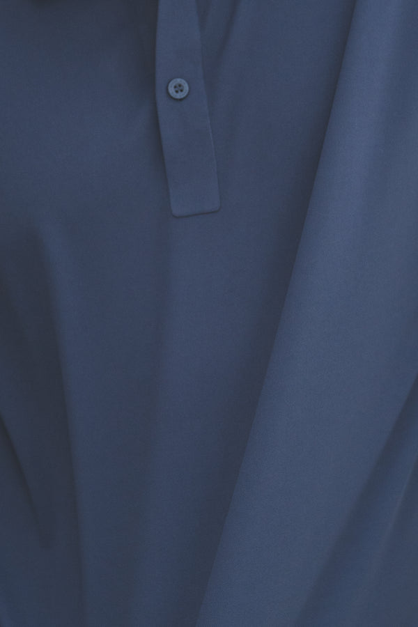 Long Sleeve Tech Polo Navy