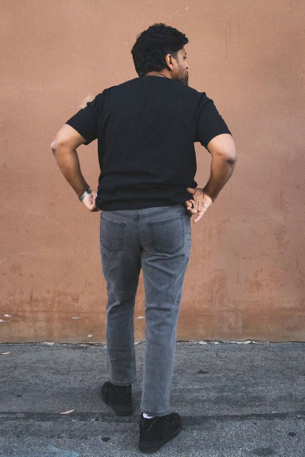 Straight Fit Stretch Jeans Gray