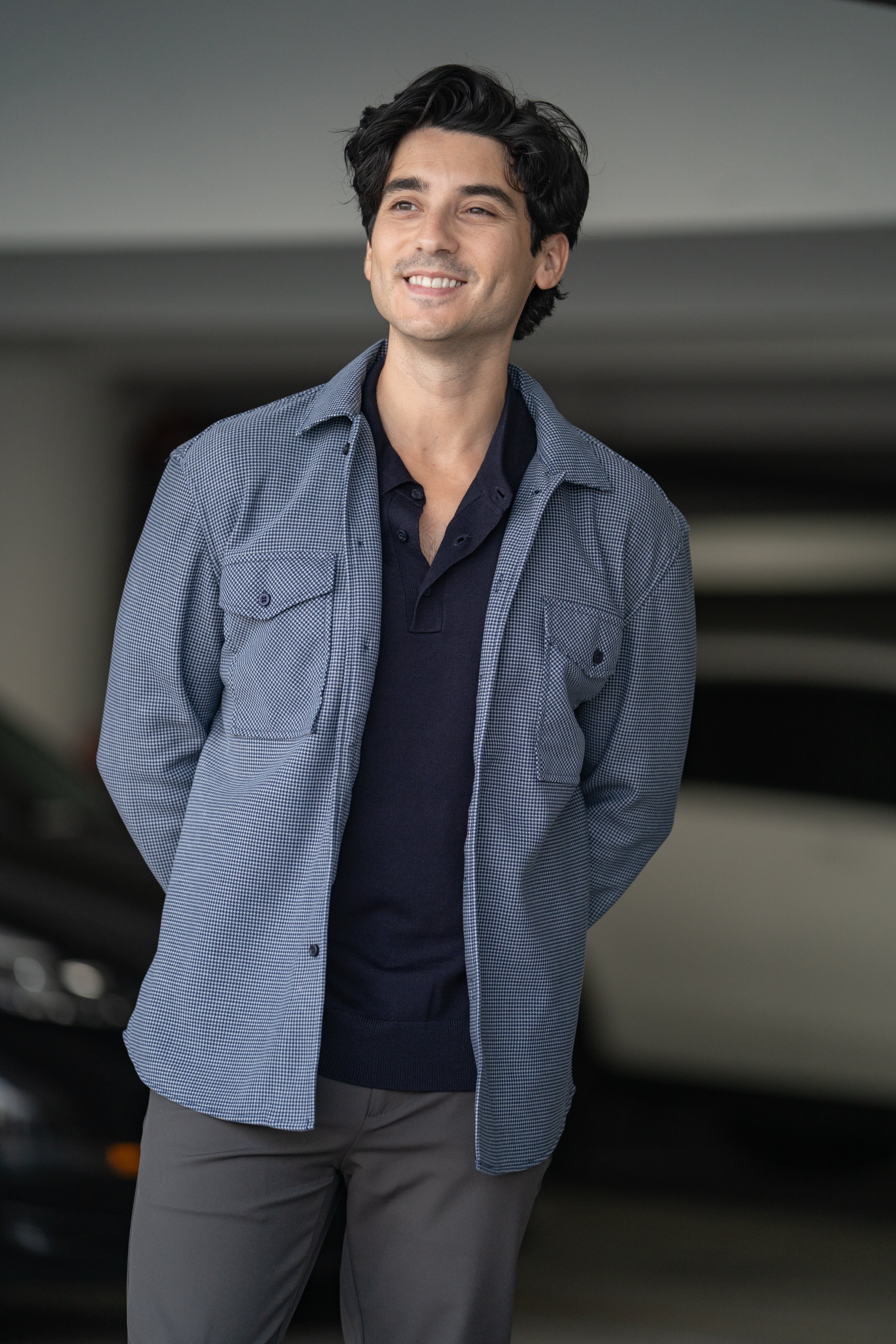 Cozy Overshirt Blue Houndstooth