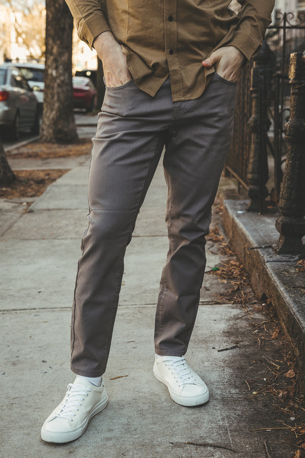 Garment Dyed Stretch Jeans Gray