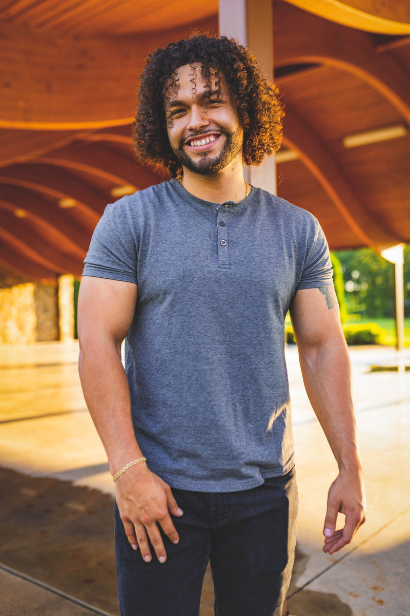 Athletic Blend Henley T-Shirt Heather Gray